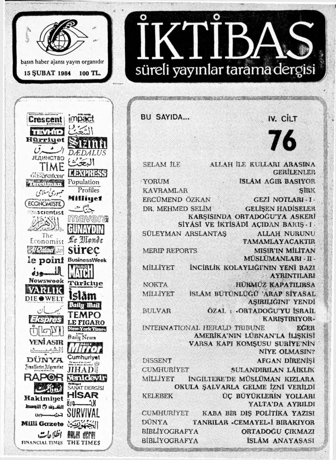 4. Cilt 76. Sayı Kapağı