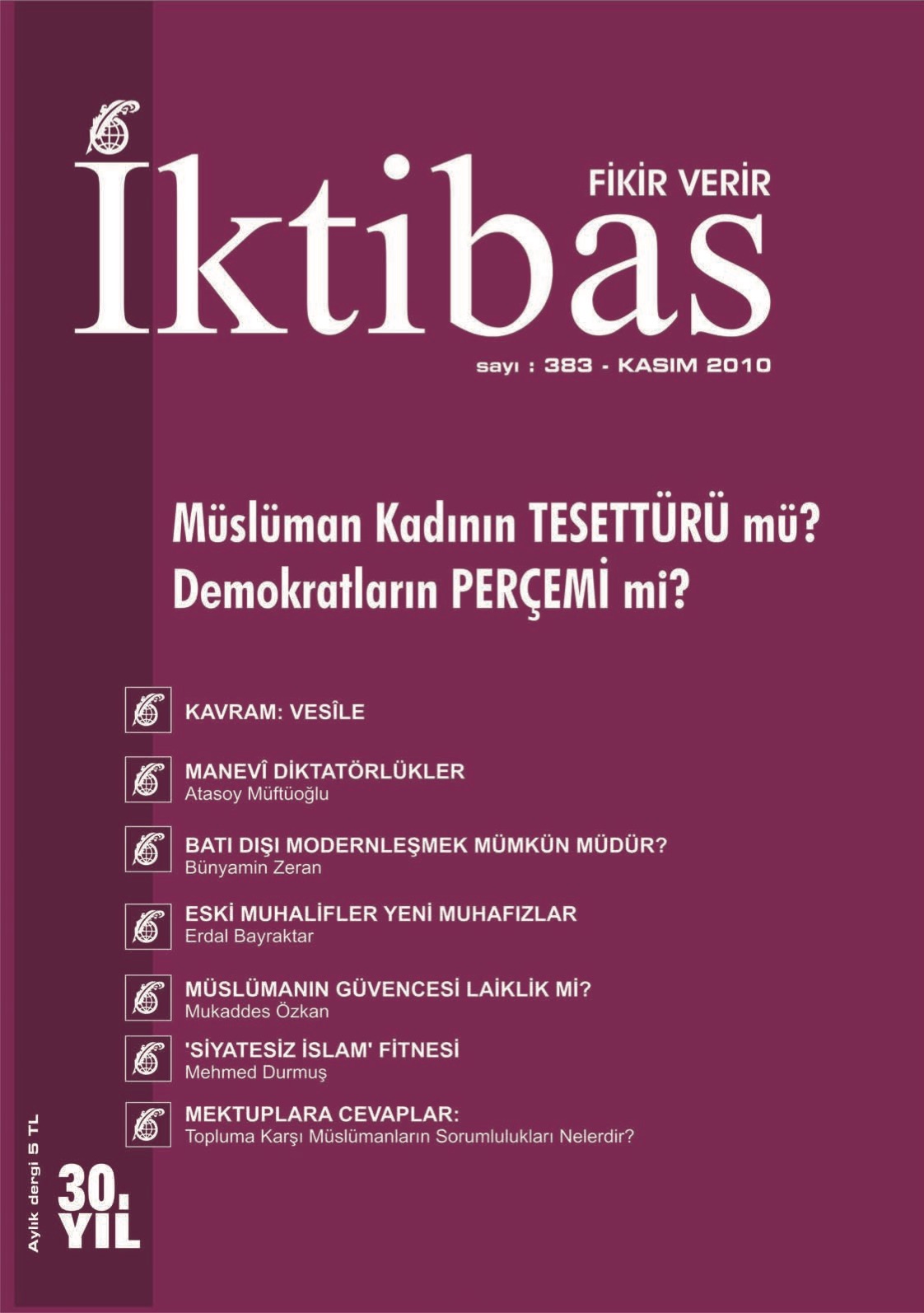30. Cilt 383. Sayı Kapağı