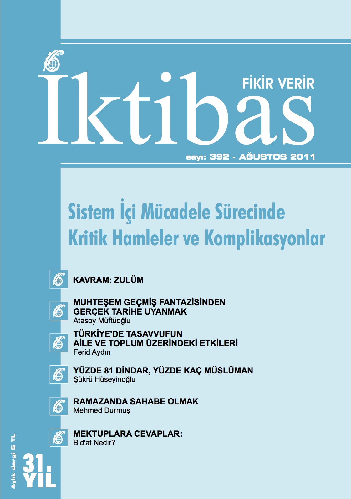 31. Cilt 392. Sayı Kapağı