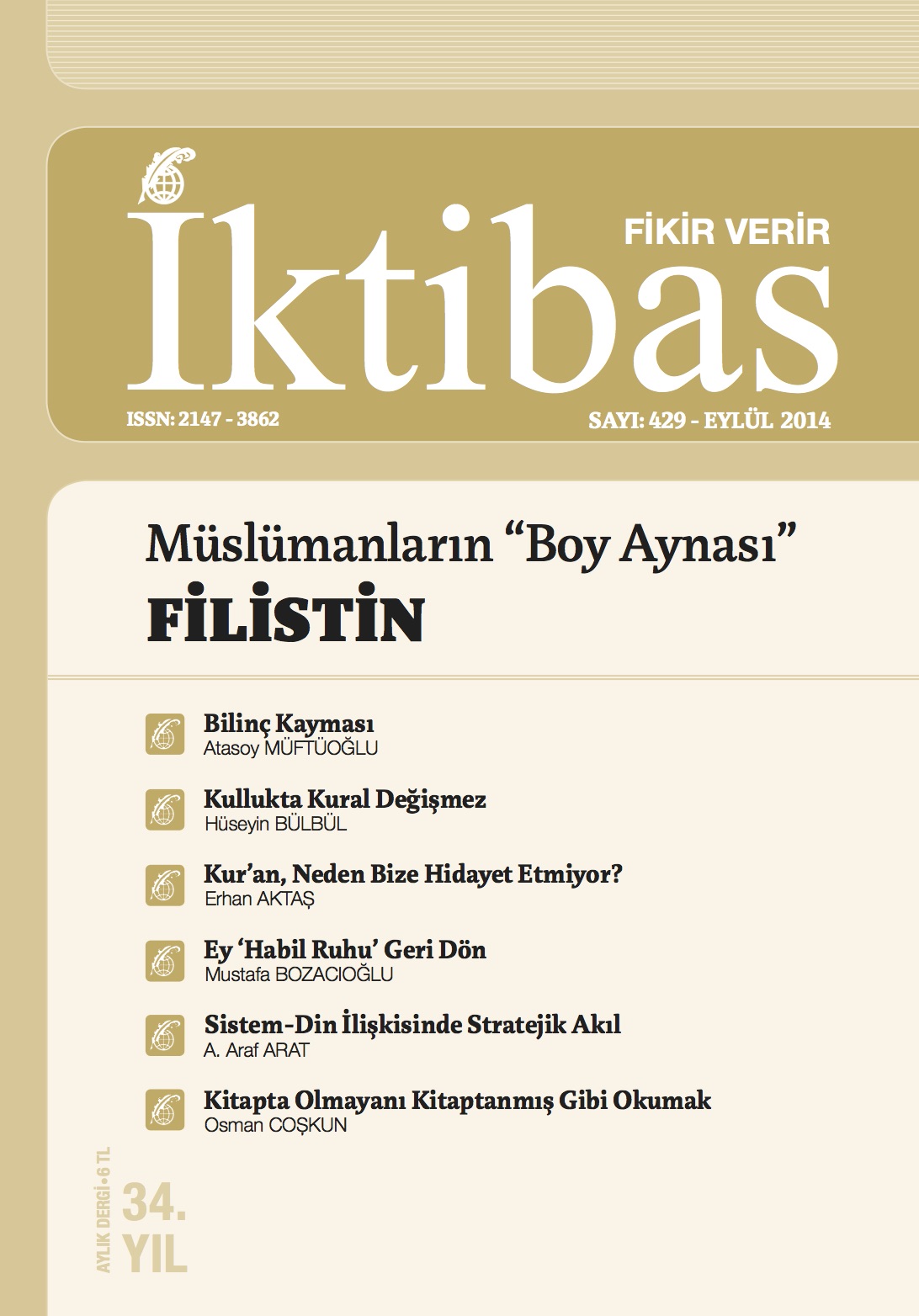 34. Cilt 429. Sayı Kapağı