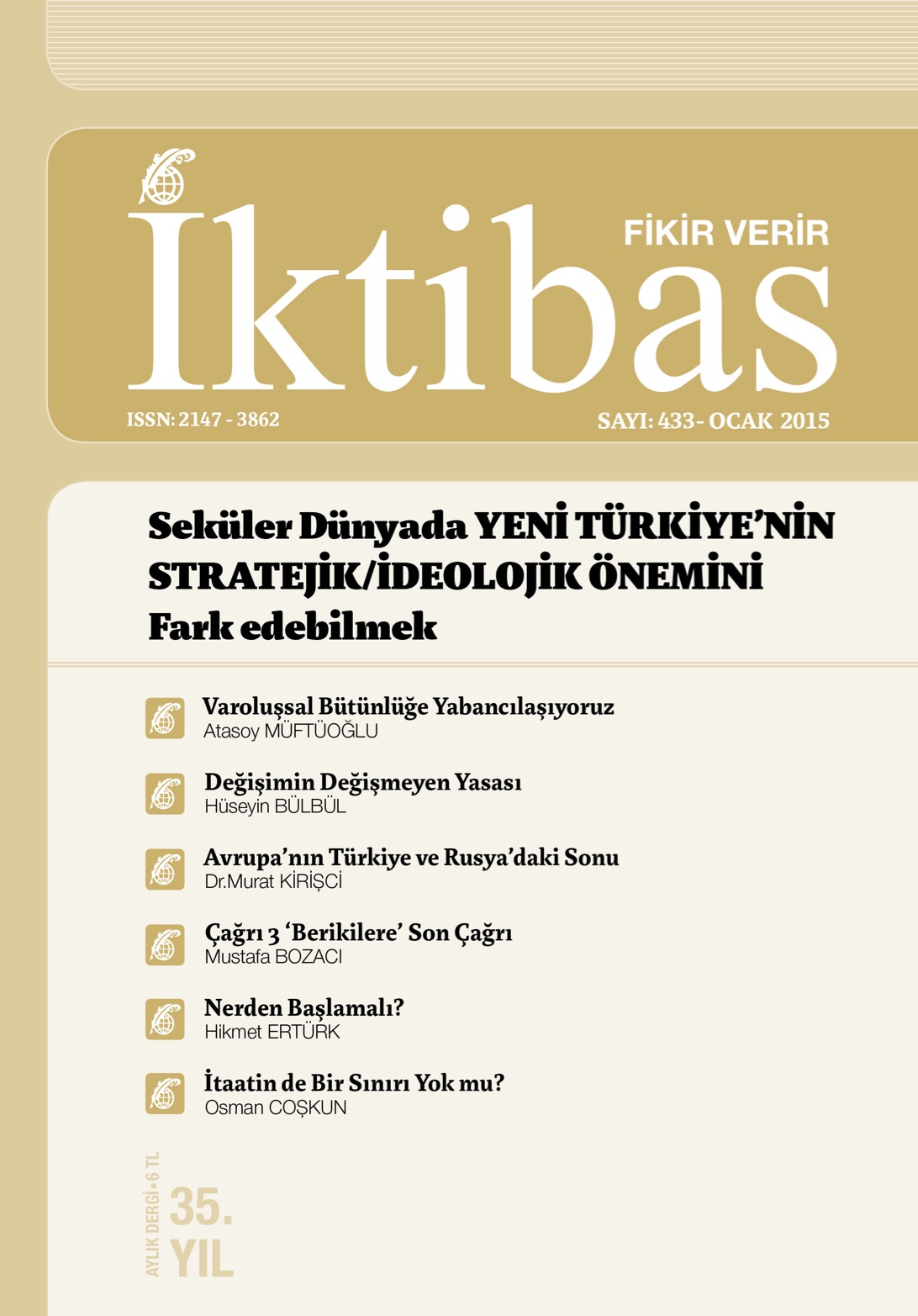 35. Cilt 433. Sayı Kapağı