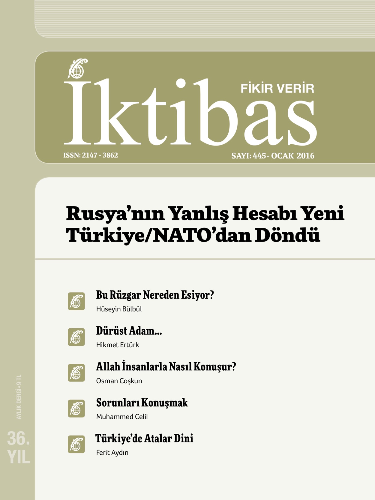 36. Cilt 445. Sayı Kapağı