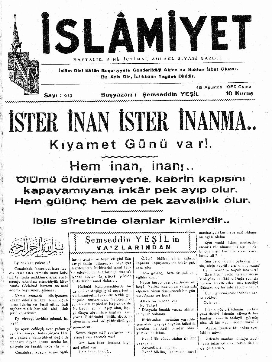 5. Cilt 213. Sayı Kapağı