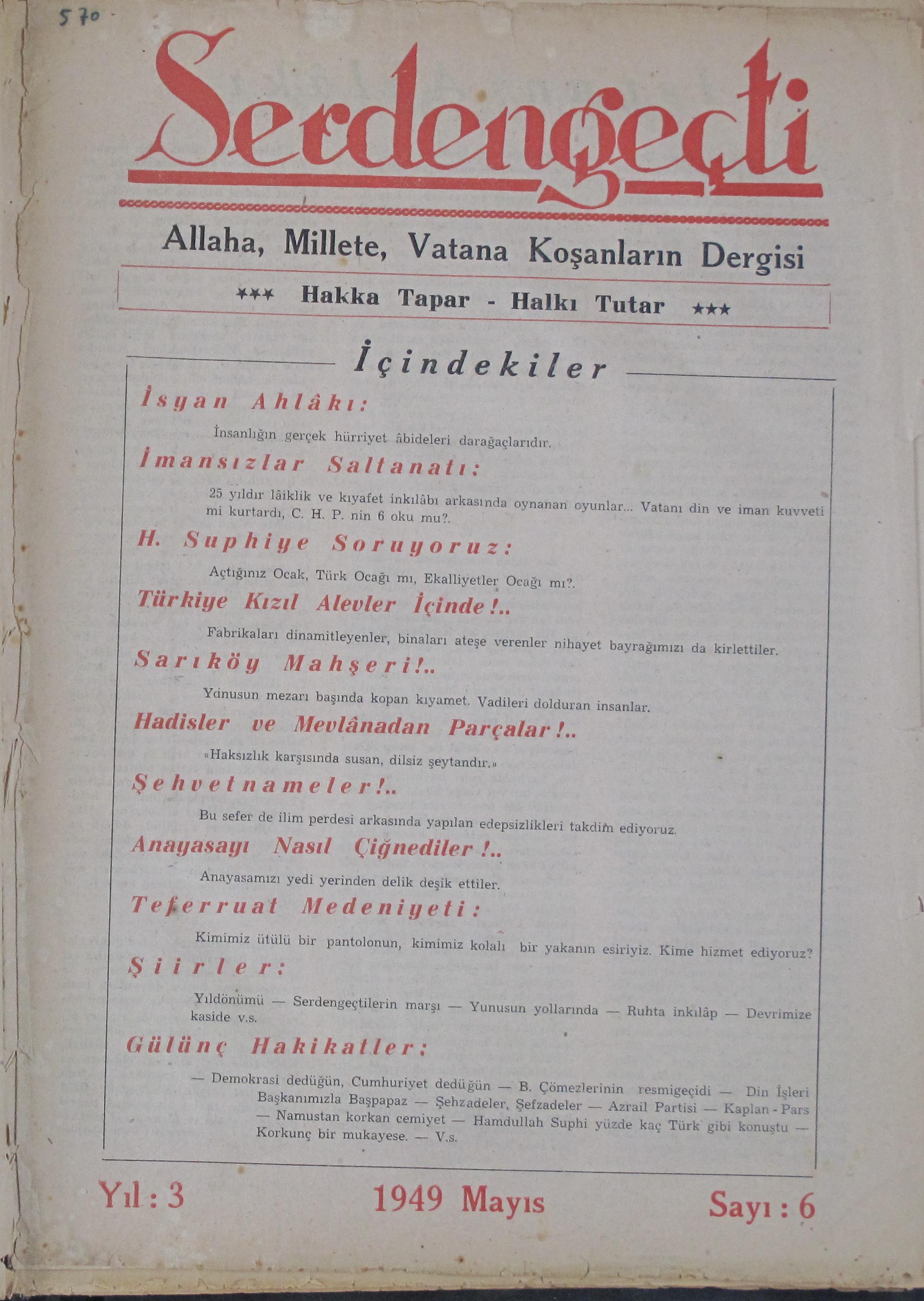 3. Cilt 6. Sayı Kapağı