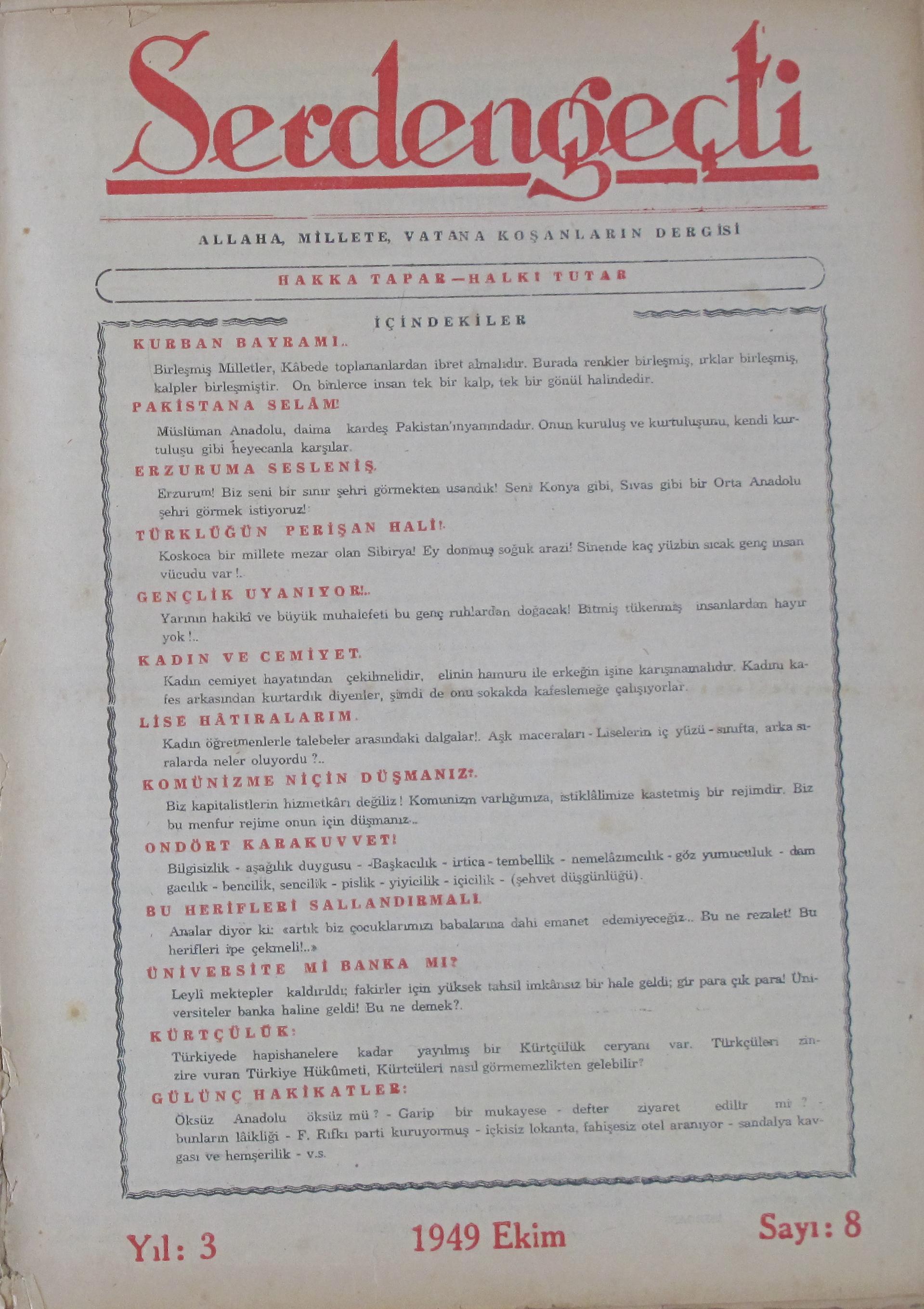 3. Cilt 8. Sayı Kapağı