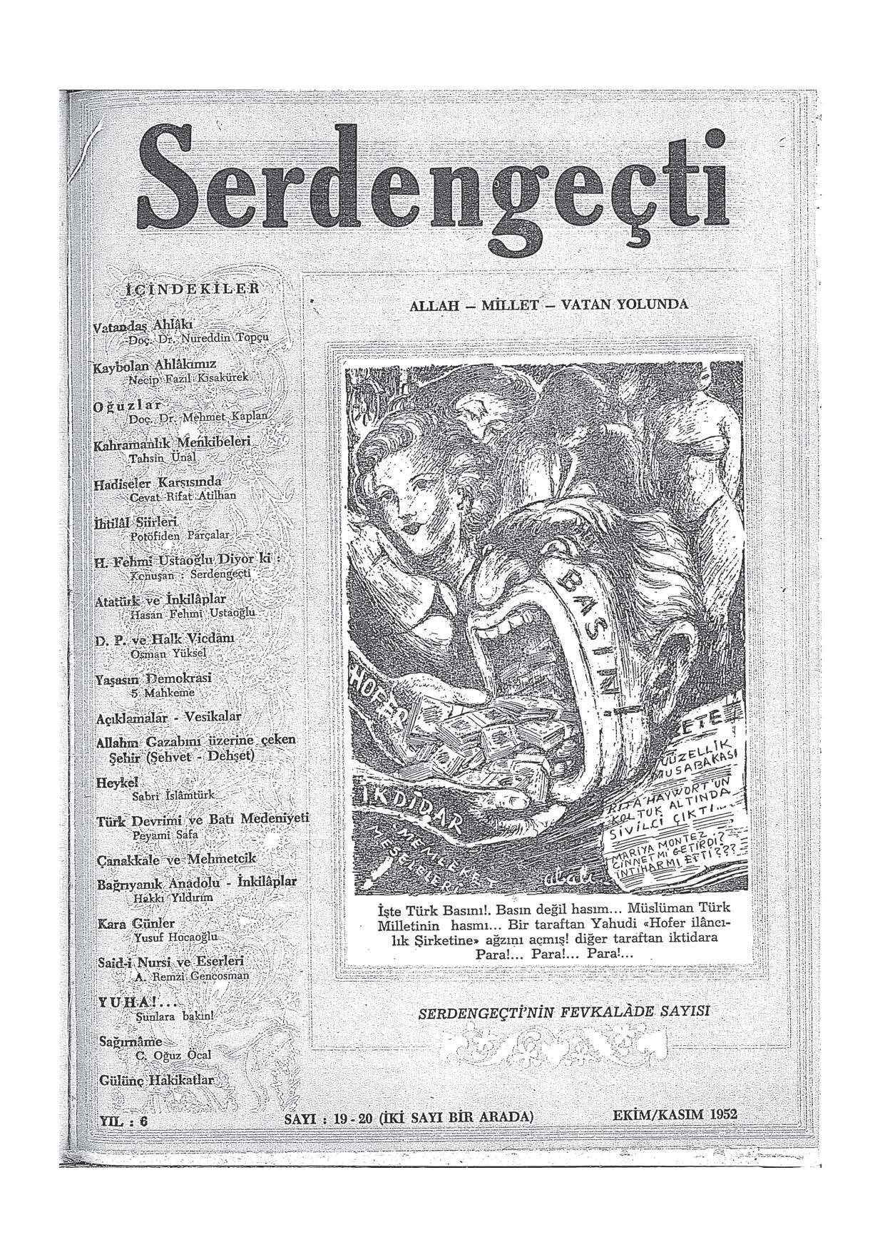 6. Cilt 19-20. Sayı Kapağı