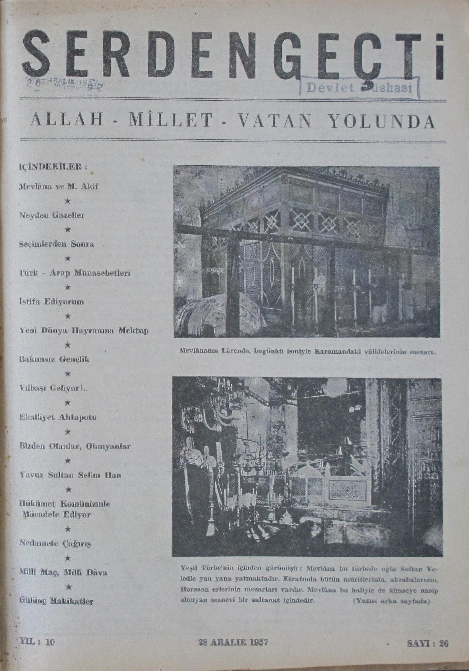 10. Cilt 26. Sayı Kapağı