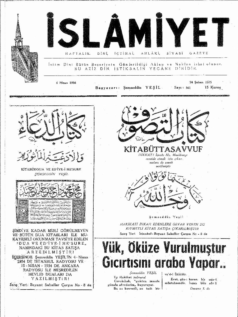 8. Cilt 361. Sayı Kapağı