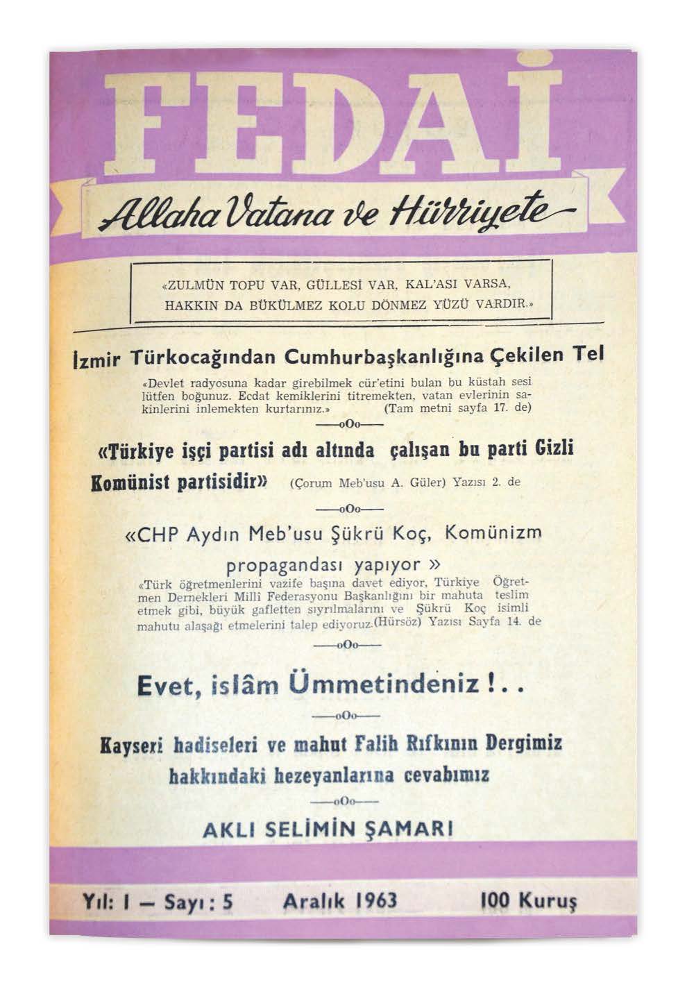 1. Cilt 5. Sayı Kapağı