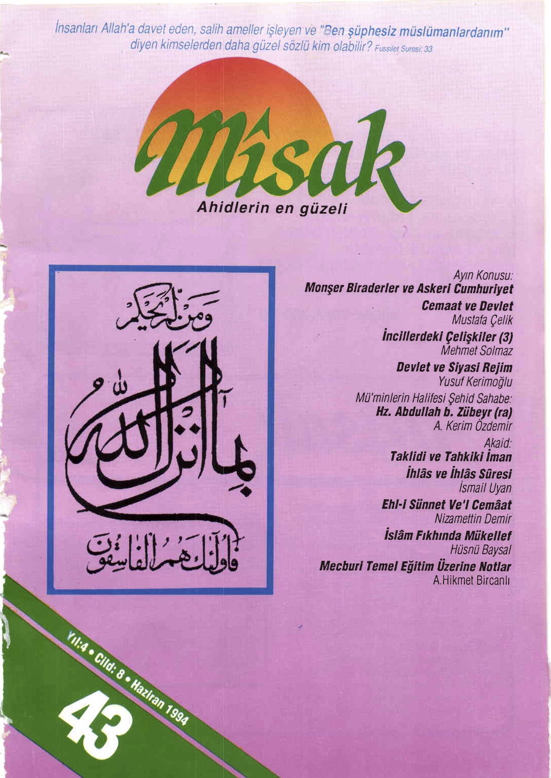 8. Cilt 43. Sayı Kapağı