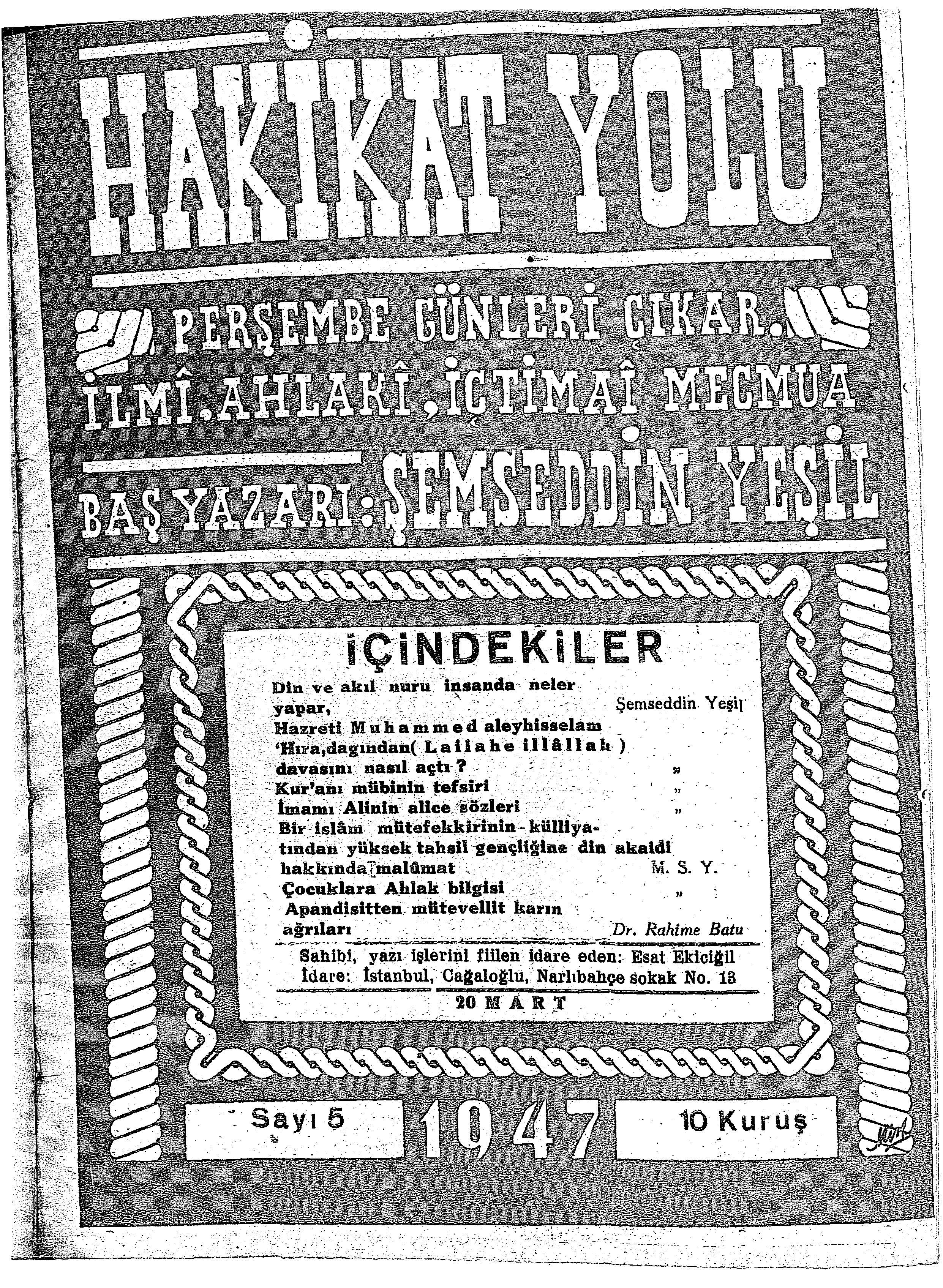 5. Sayı Kapağı
