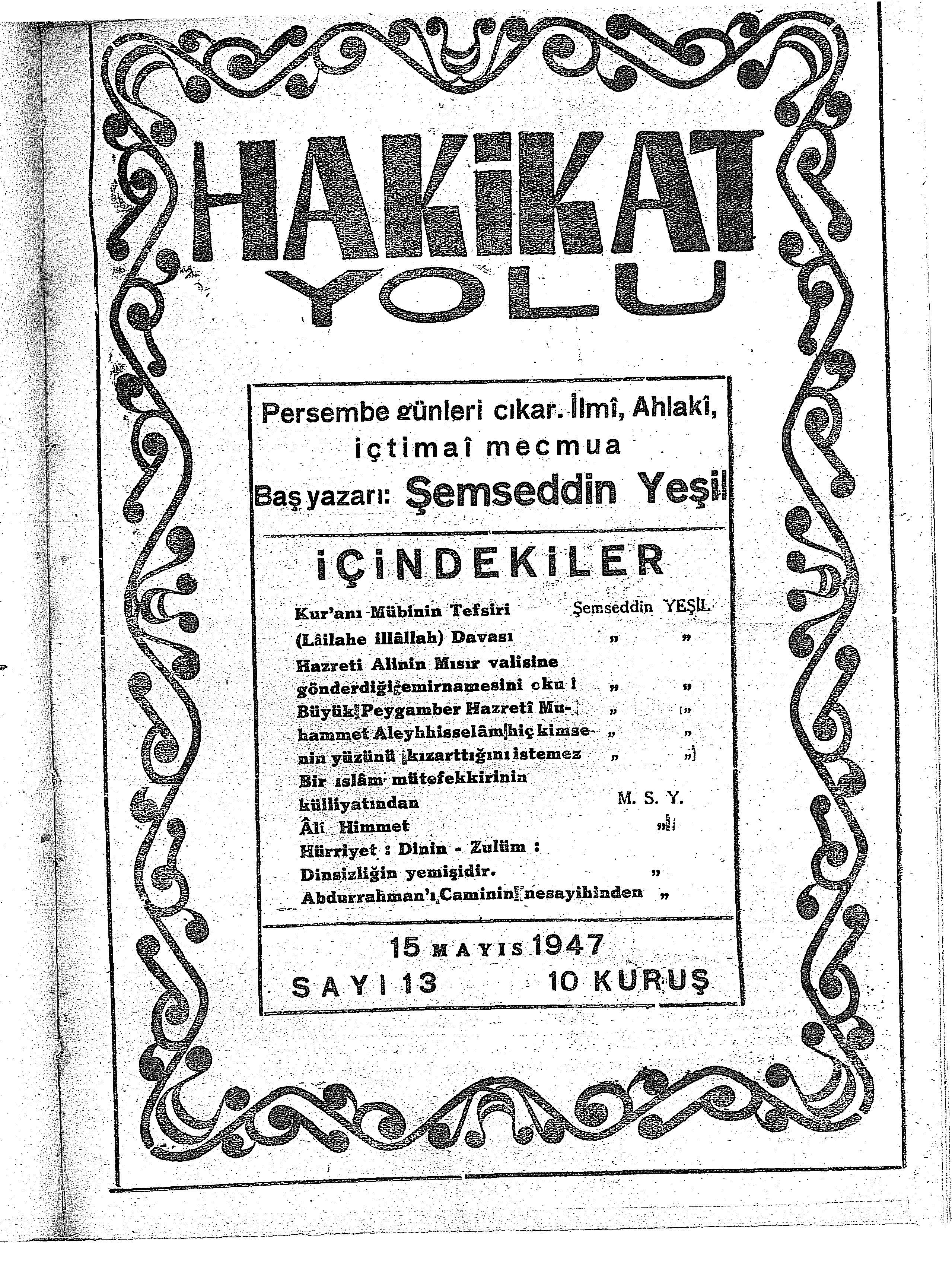 13. Sayı Kapağı
