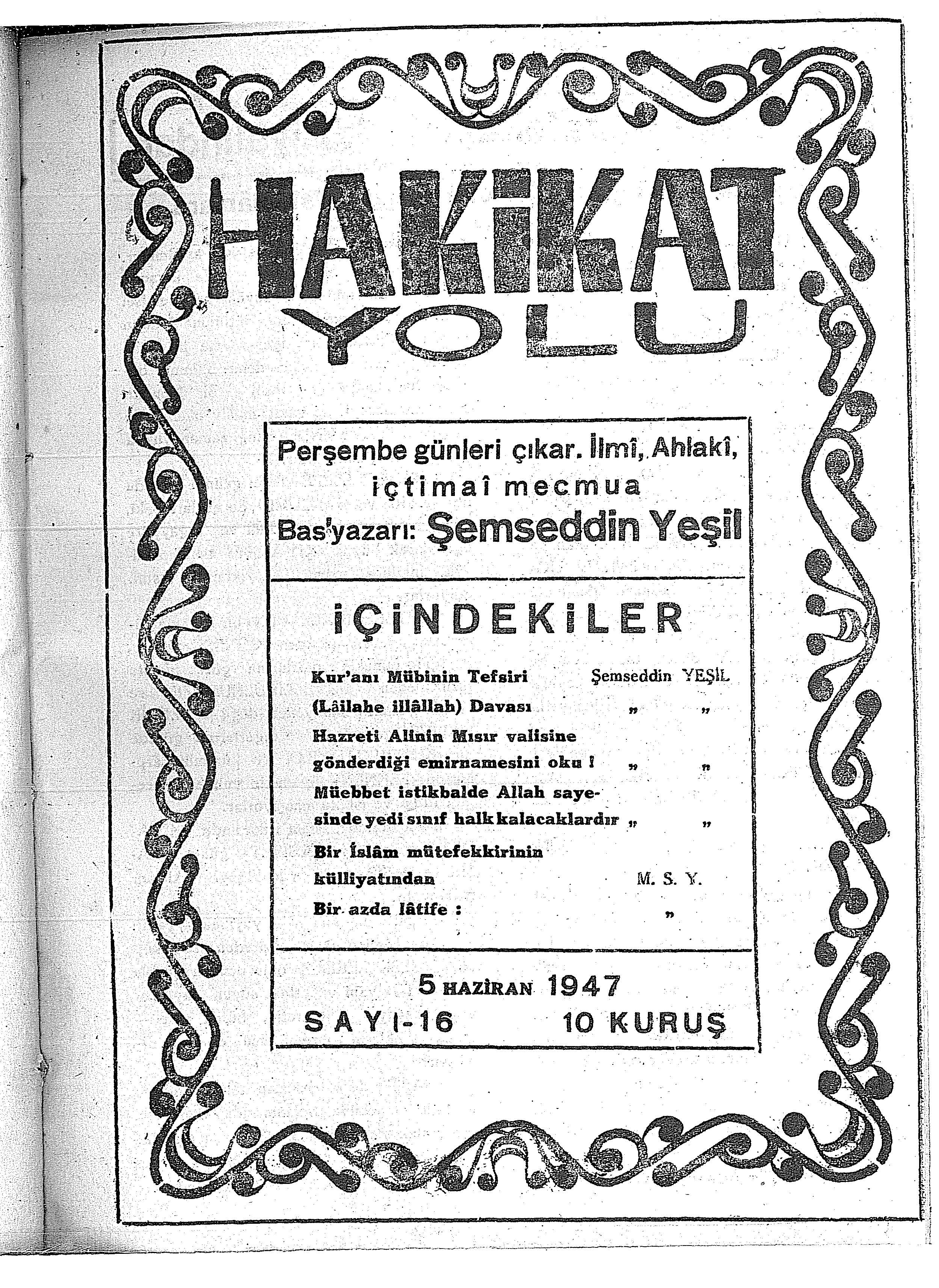 16. Sayı Kapağı