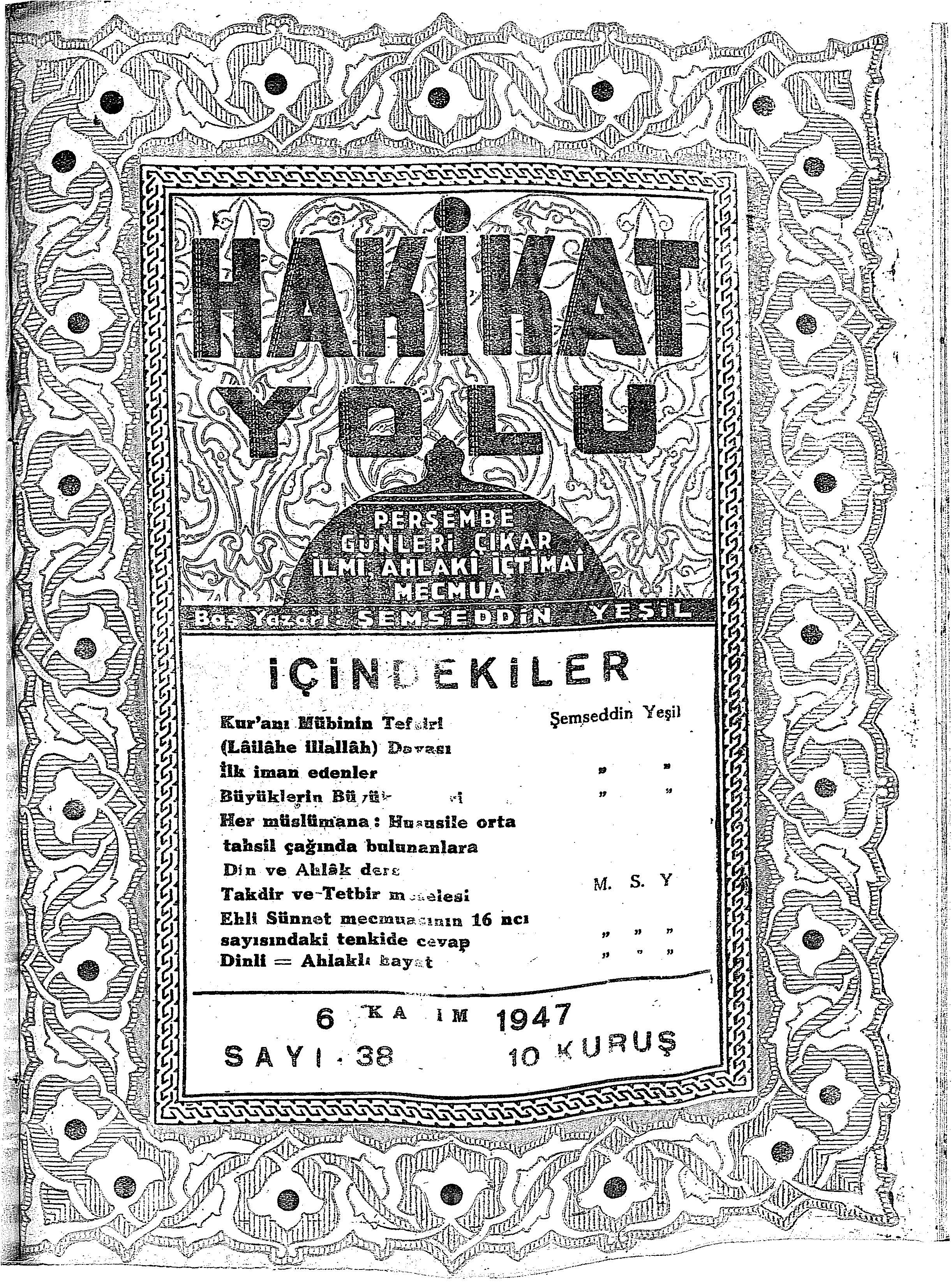 38. Sayı Kapağı