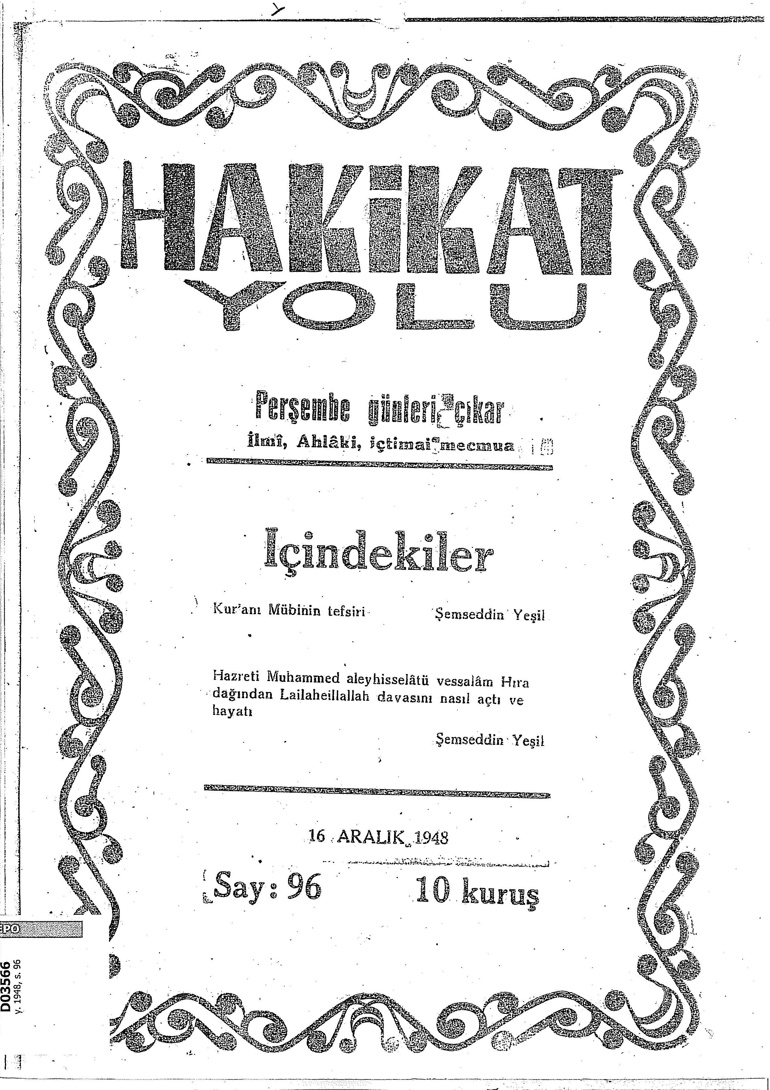 96. Sayı Kapağı