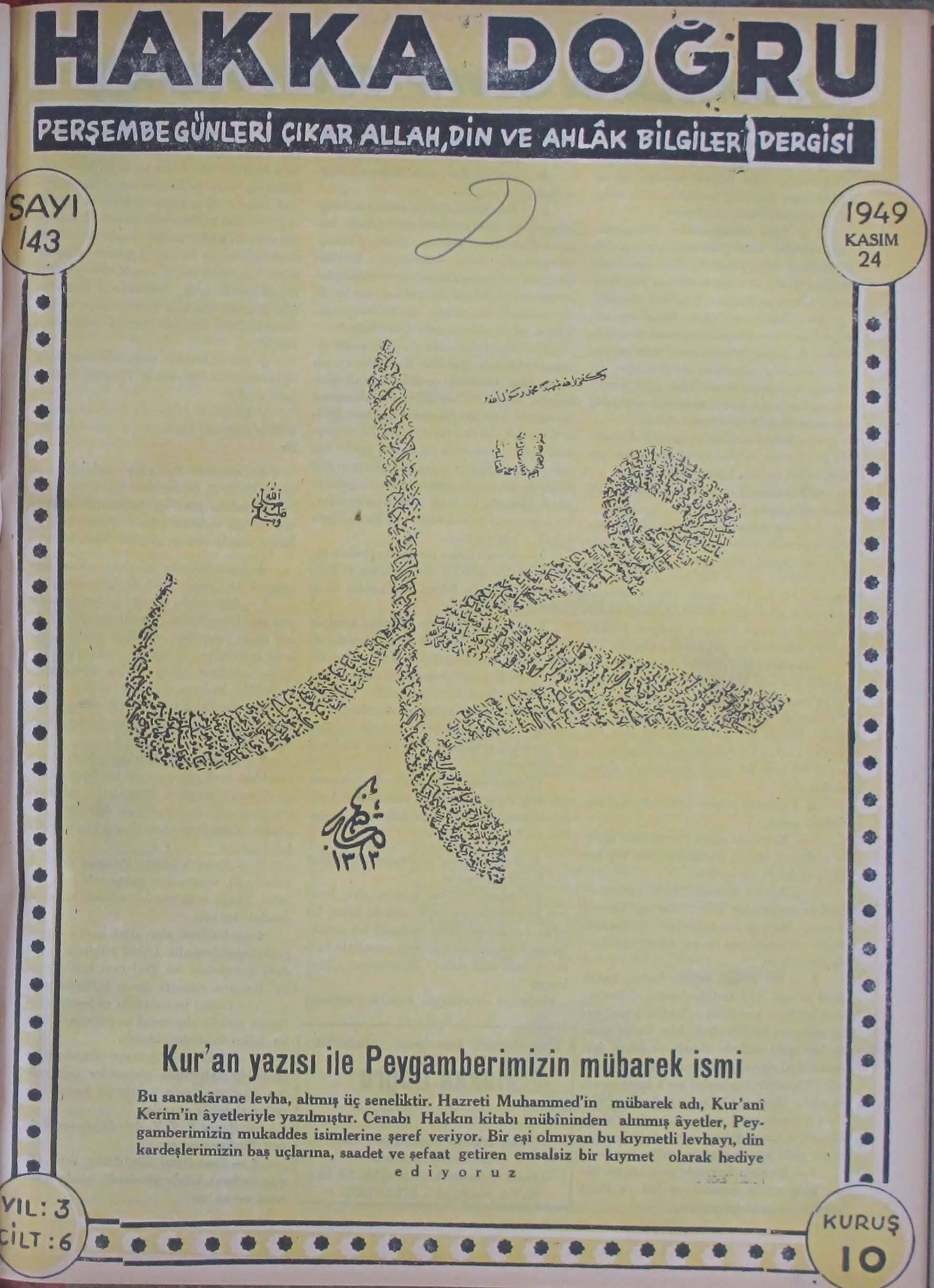 6. Cilt 143. Sayı Kapağı