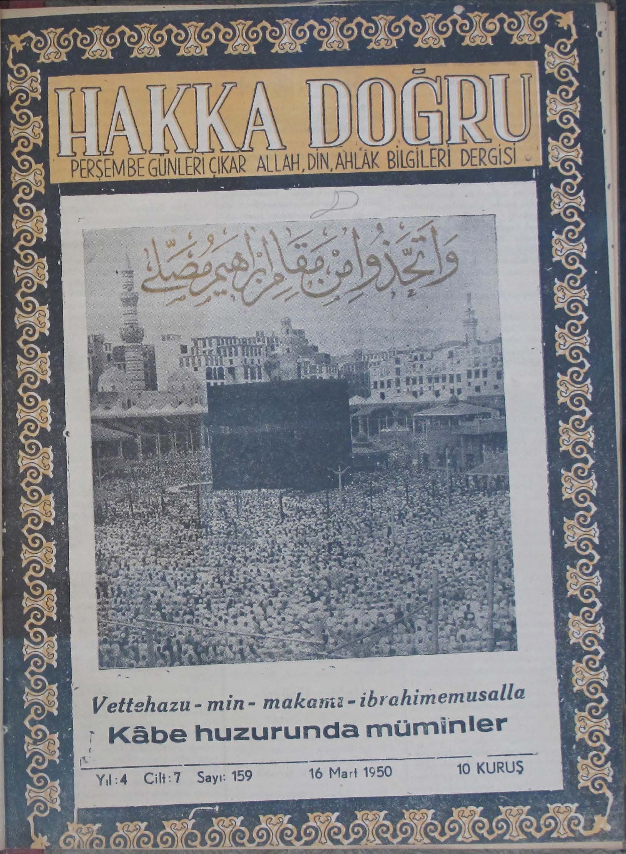 7. Cilt 159. Sayı Kapağı