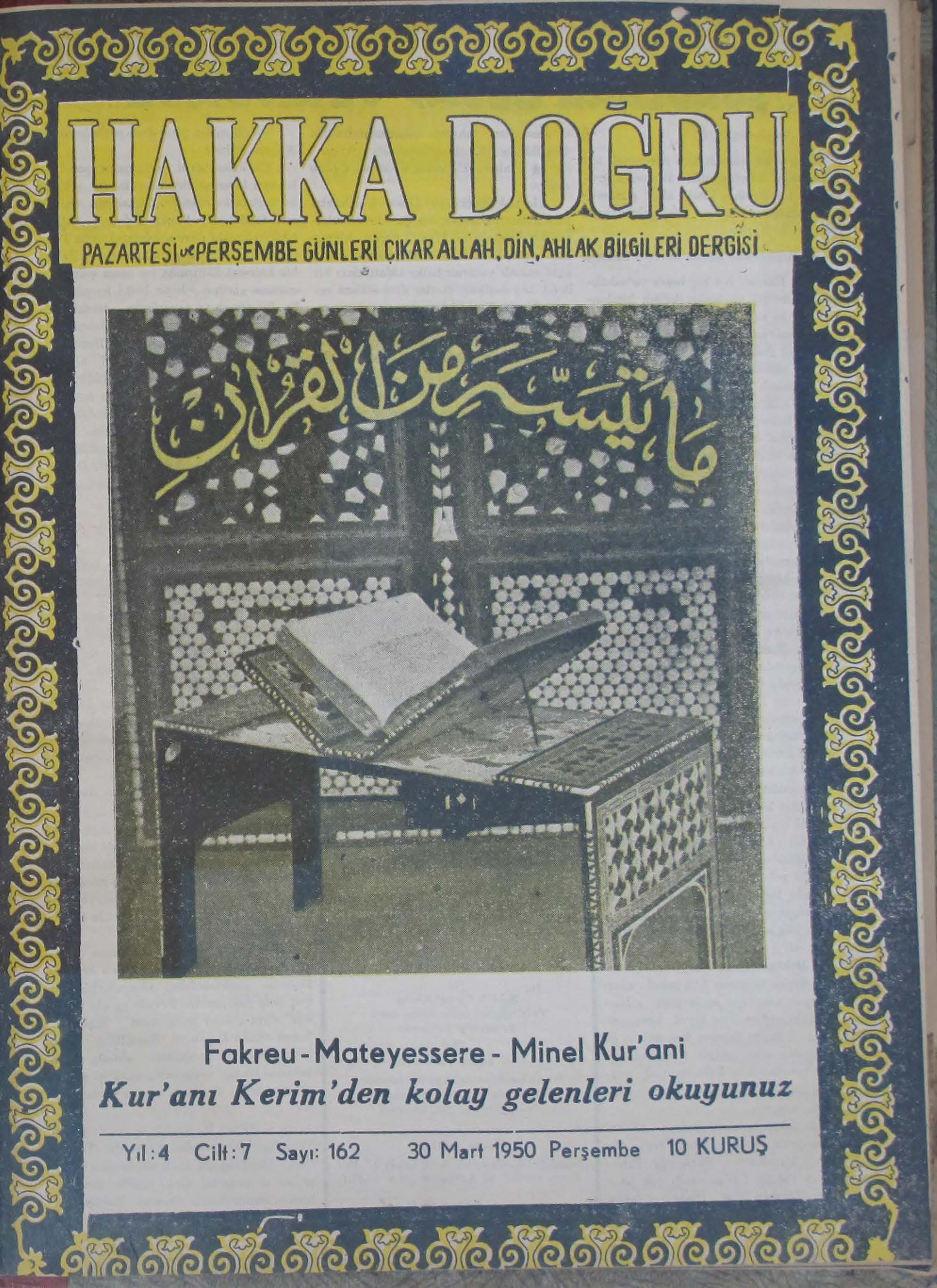 7. Cilt 162. Sayı Kapağı