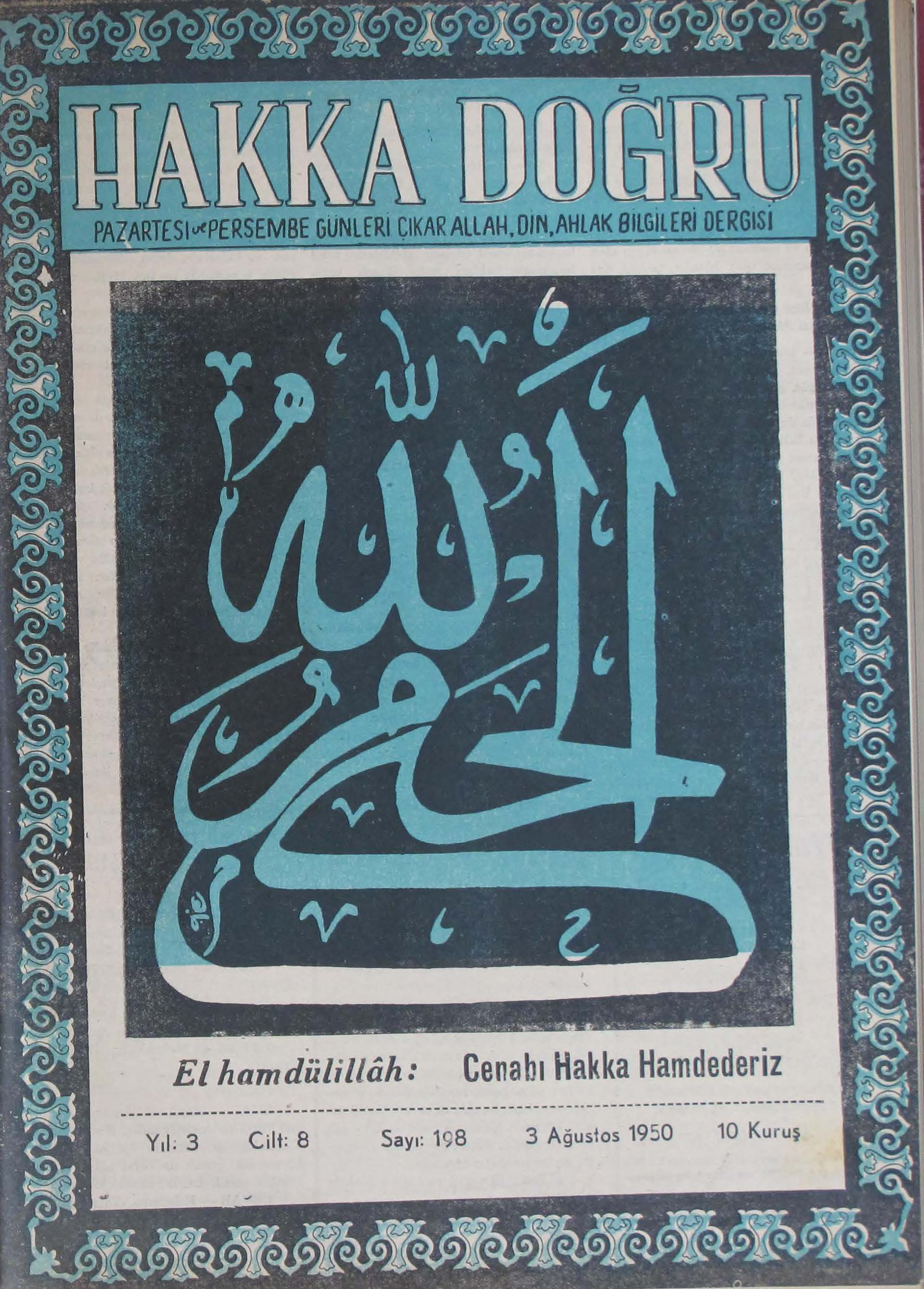 8. Cilt 198. Sayı Kapağı