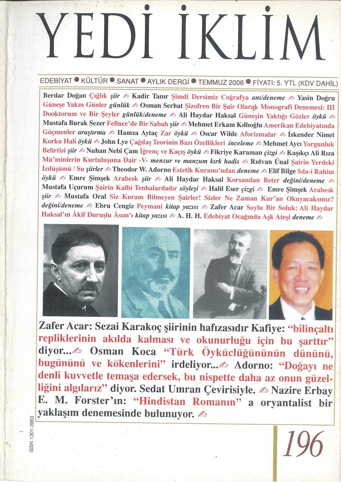 19. Cilt 196. Sayı Kapağı