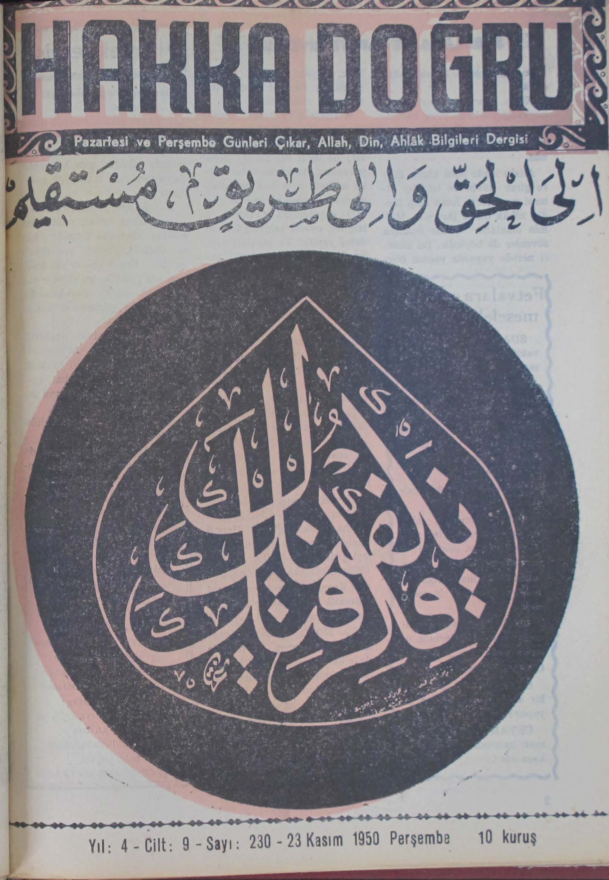 9. Cilt 230. Sayı Kapağı