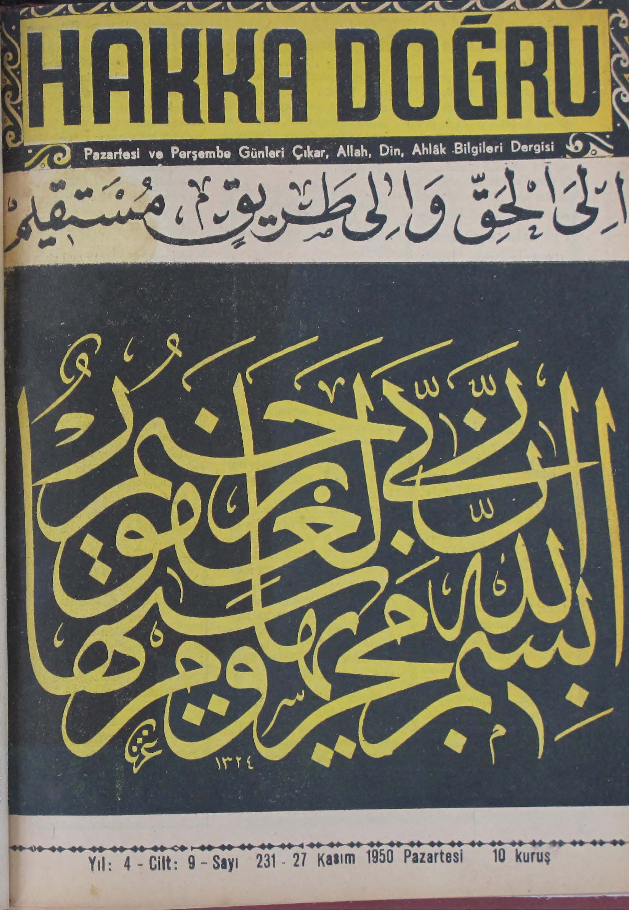 9. Cilt 231. Sayı Kapağı