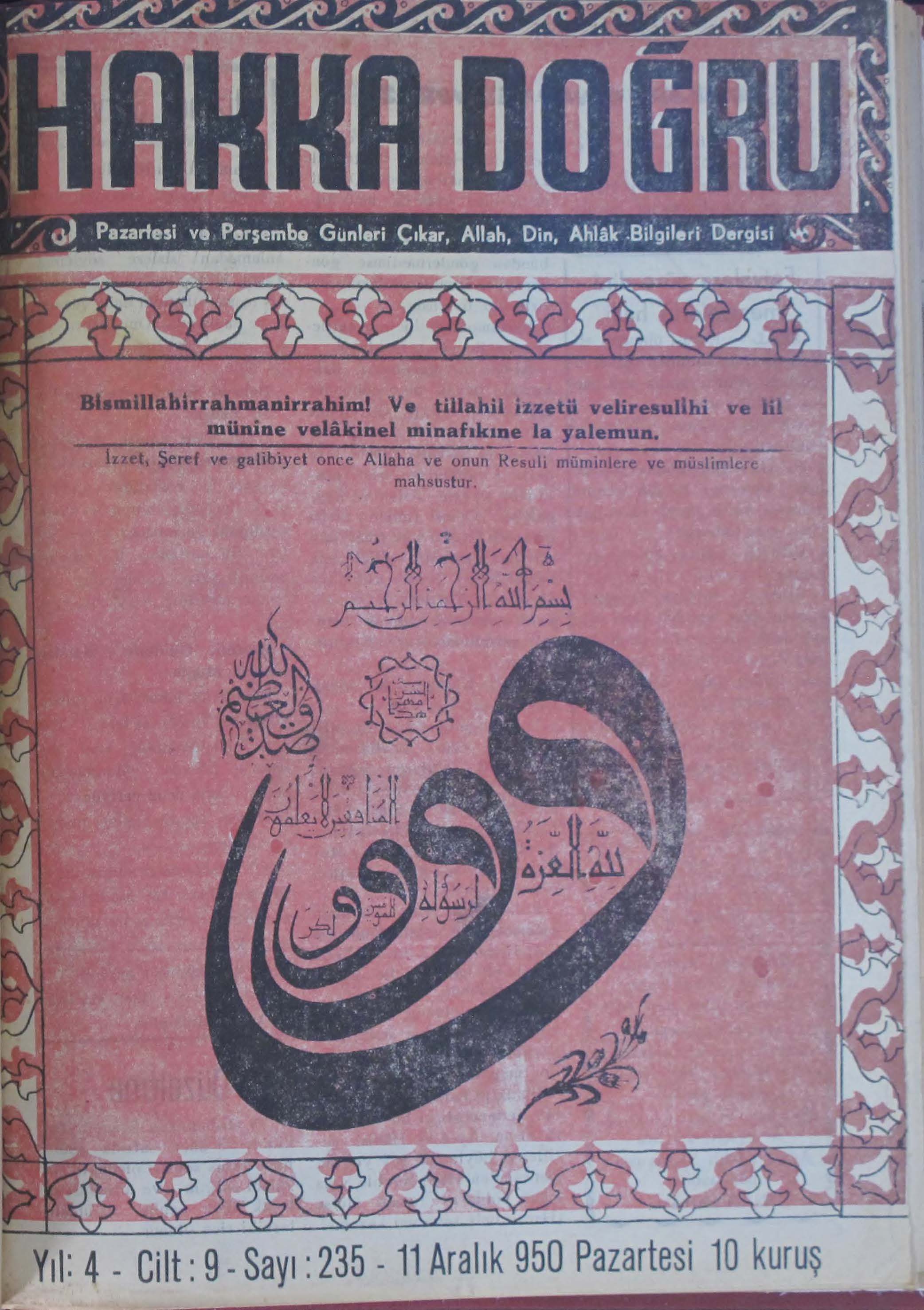 9. Cilt 235. Sayı Kapağı