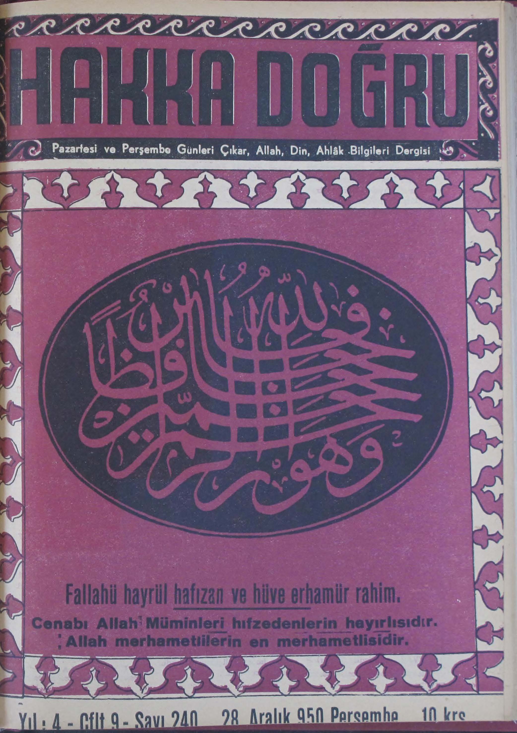 9. Cilt 240. Sayı Kapağı