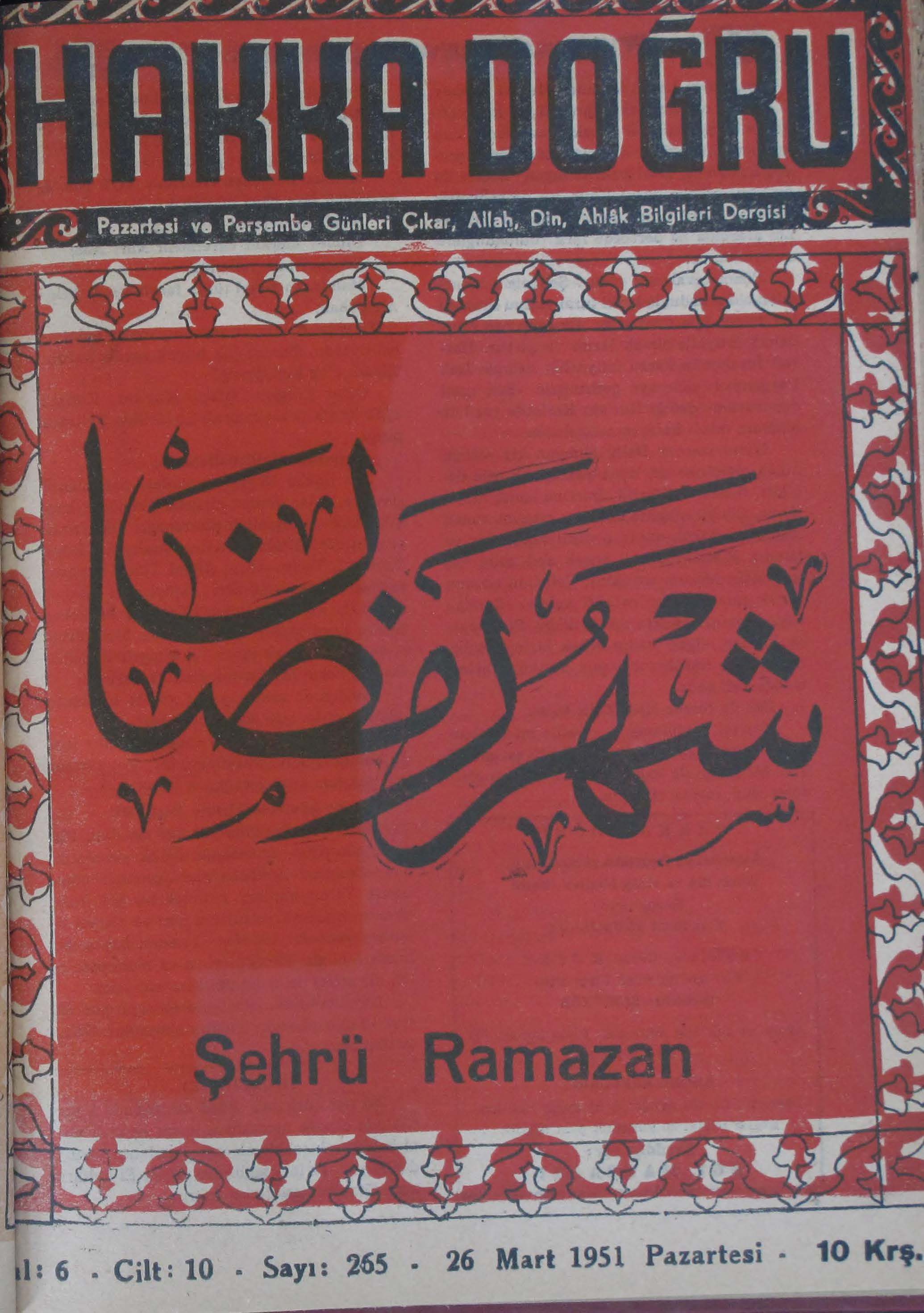 10. Cilt 265. Sayı Kapağı
