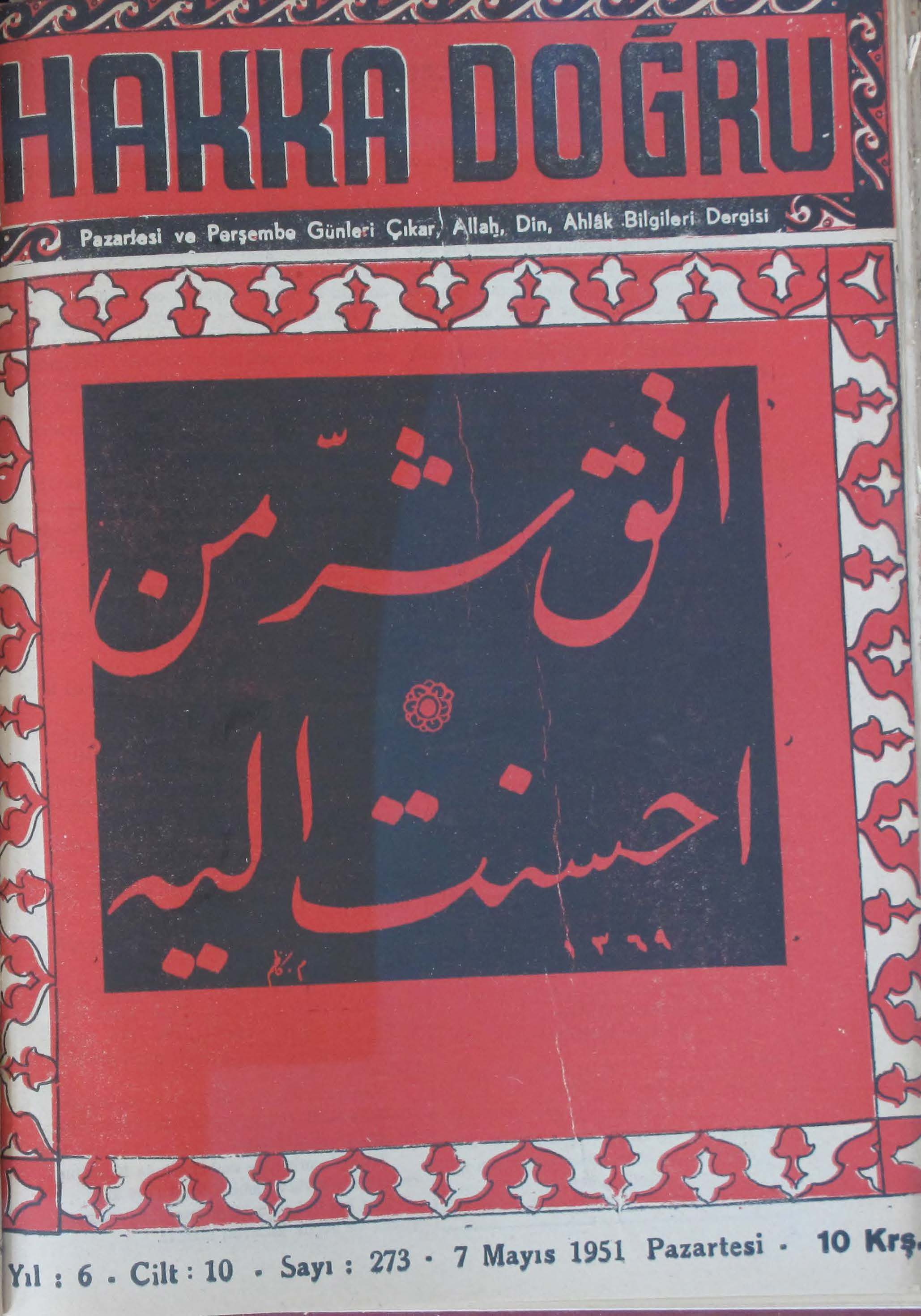 10. Cilt 273. Sayı Kapağı