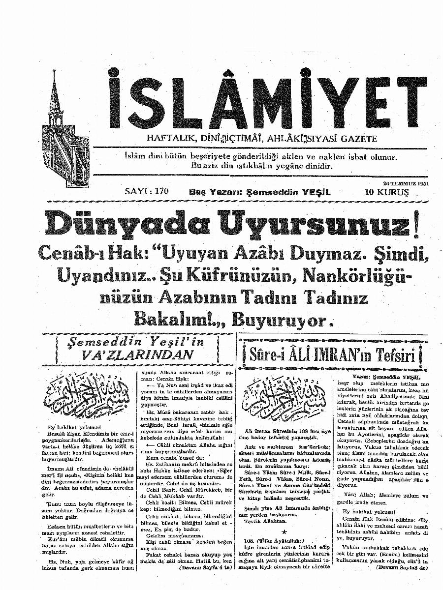 4. Cilt 170. Sayı Kapağı