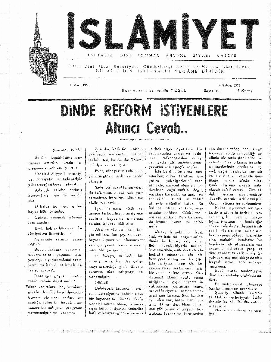 9. Cilt 449. Sayı Kapağı