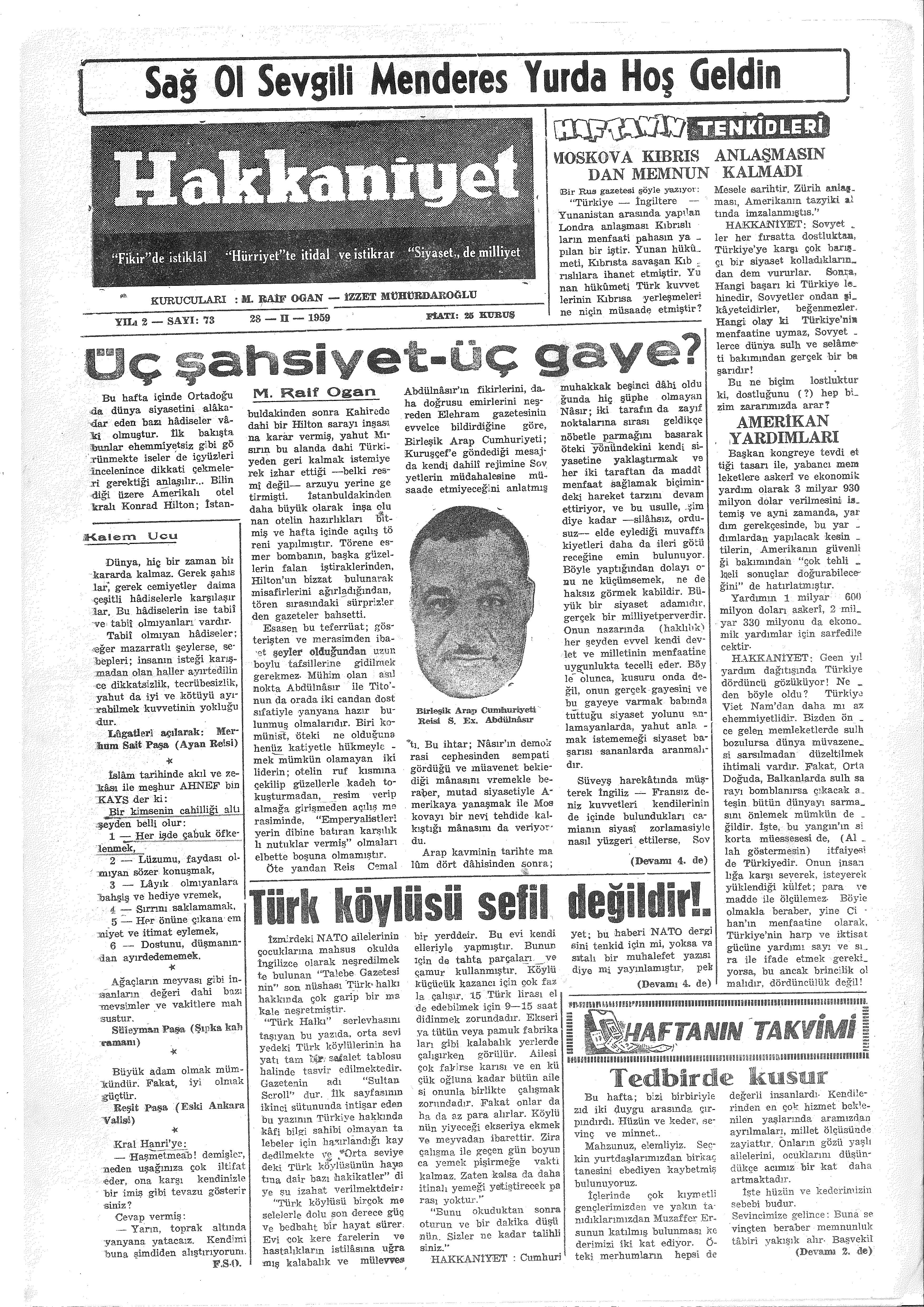 73. Sayı Kapağı
