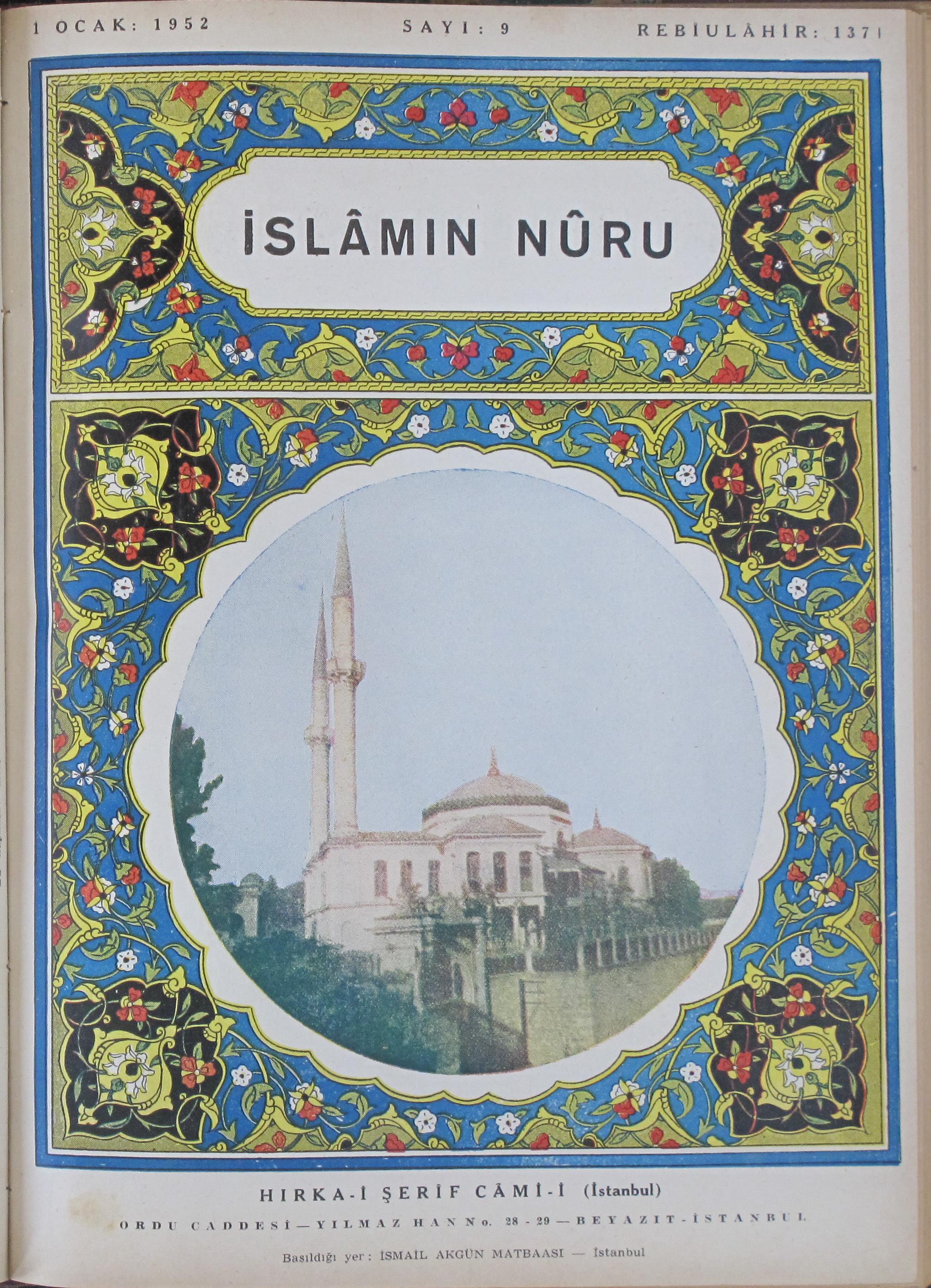 1. Cilt 9. Sayı Kapağı