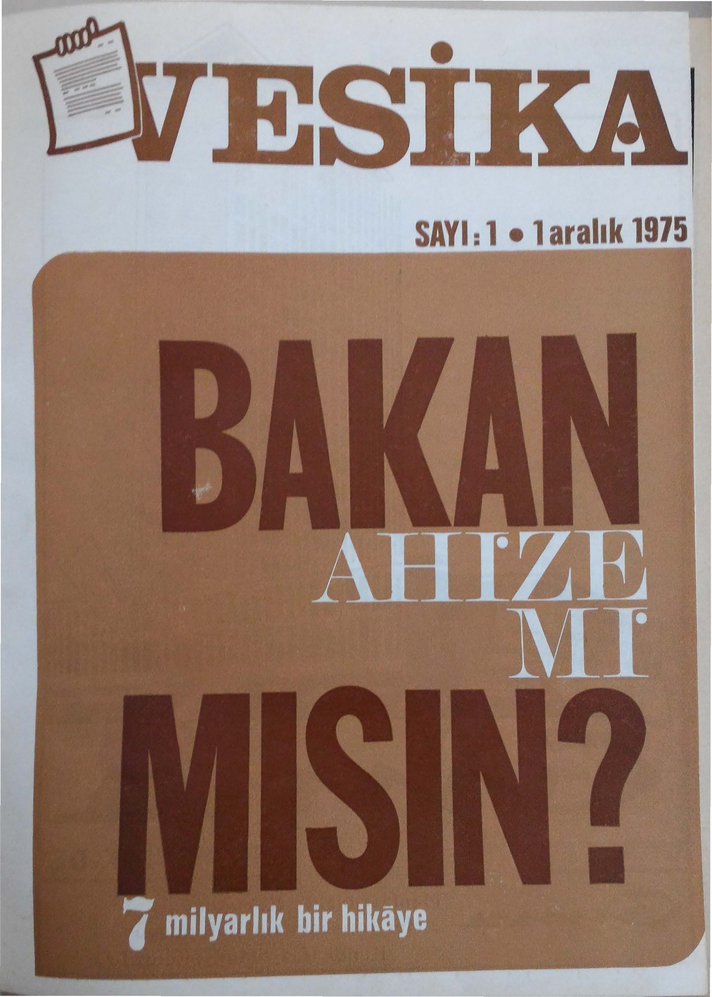 1. Sayı Kapağı