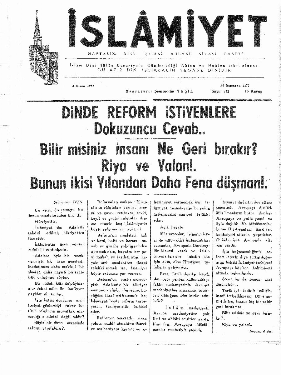 9. Cilt 452. Sayı Kapağı