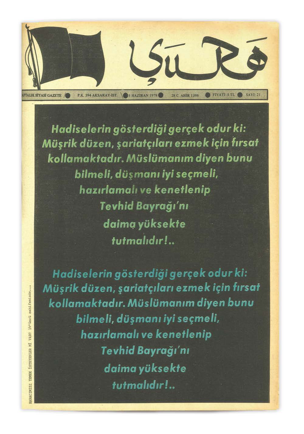 21. Sayı Kapağı
