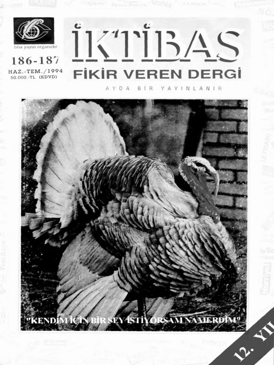 12. Cilt 186-187. Sayı Kapağı