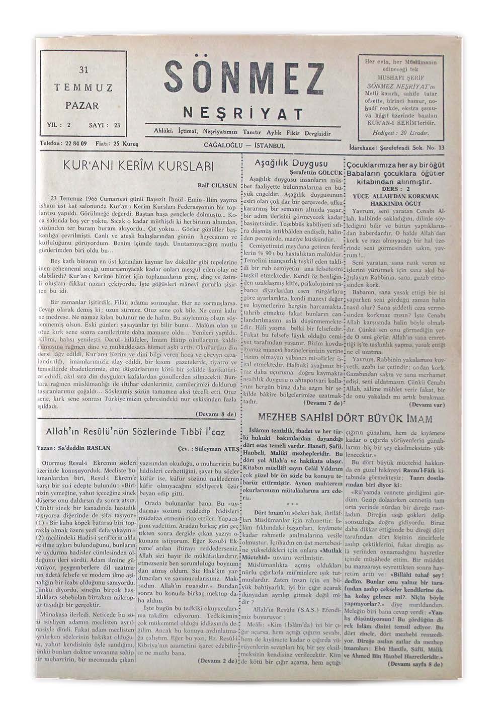 2. Cilt 23. Sayı Kapağı