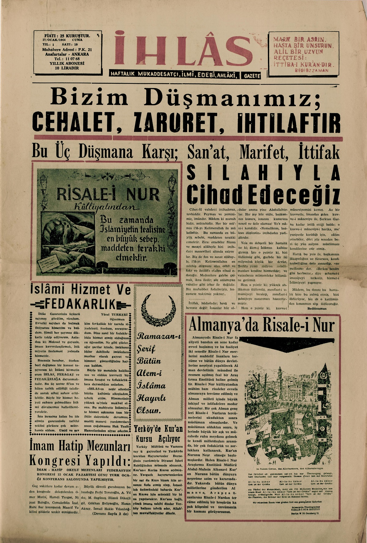 10. Sayı Kapağı