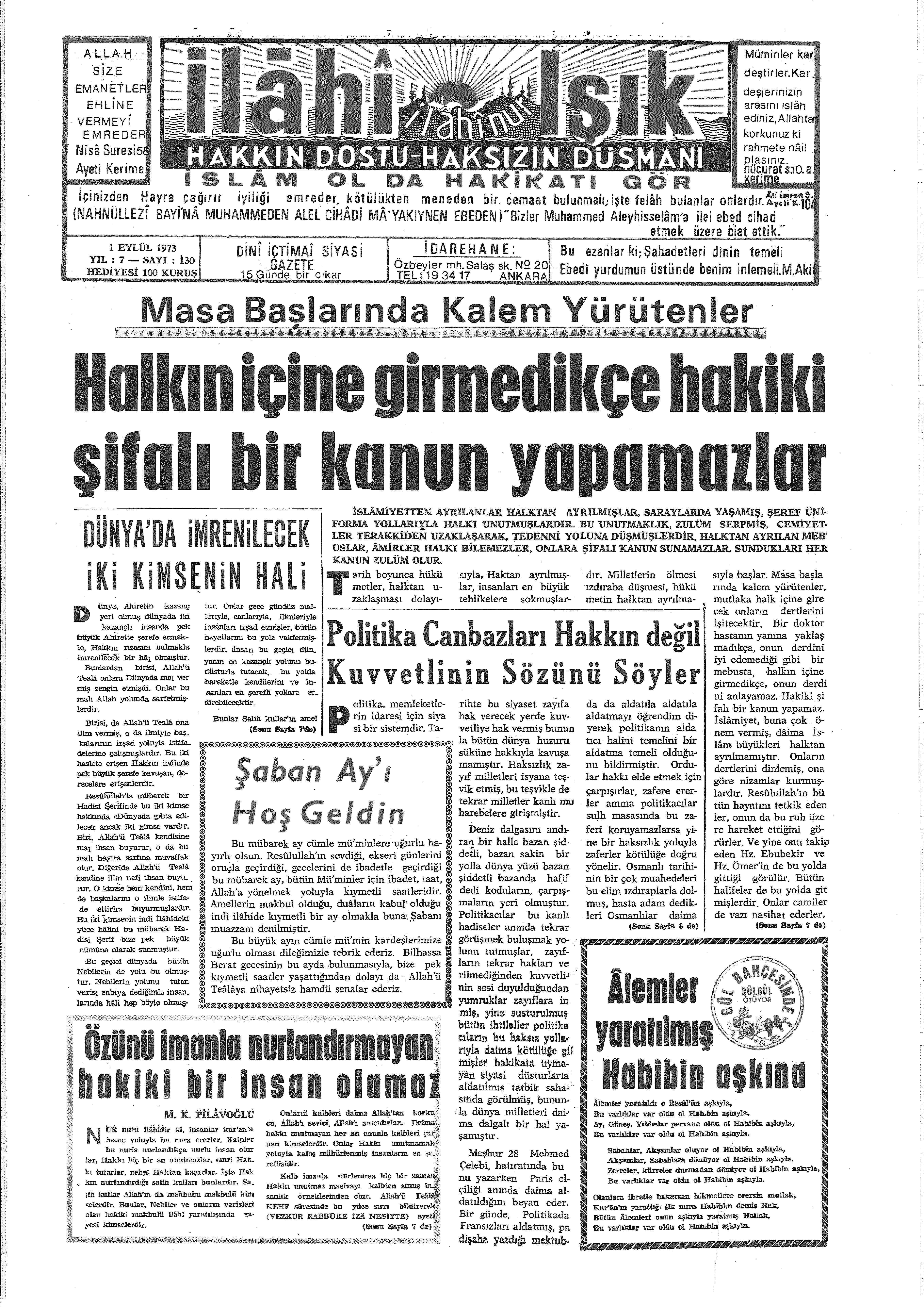 7. Cilt 130. Sayı Kapağı
