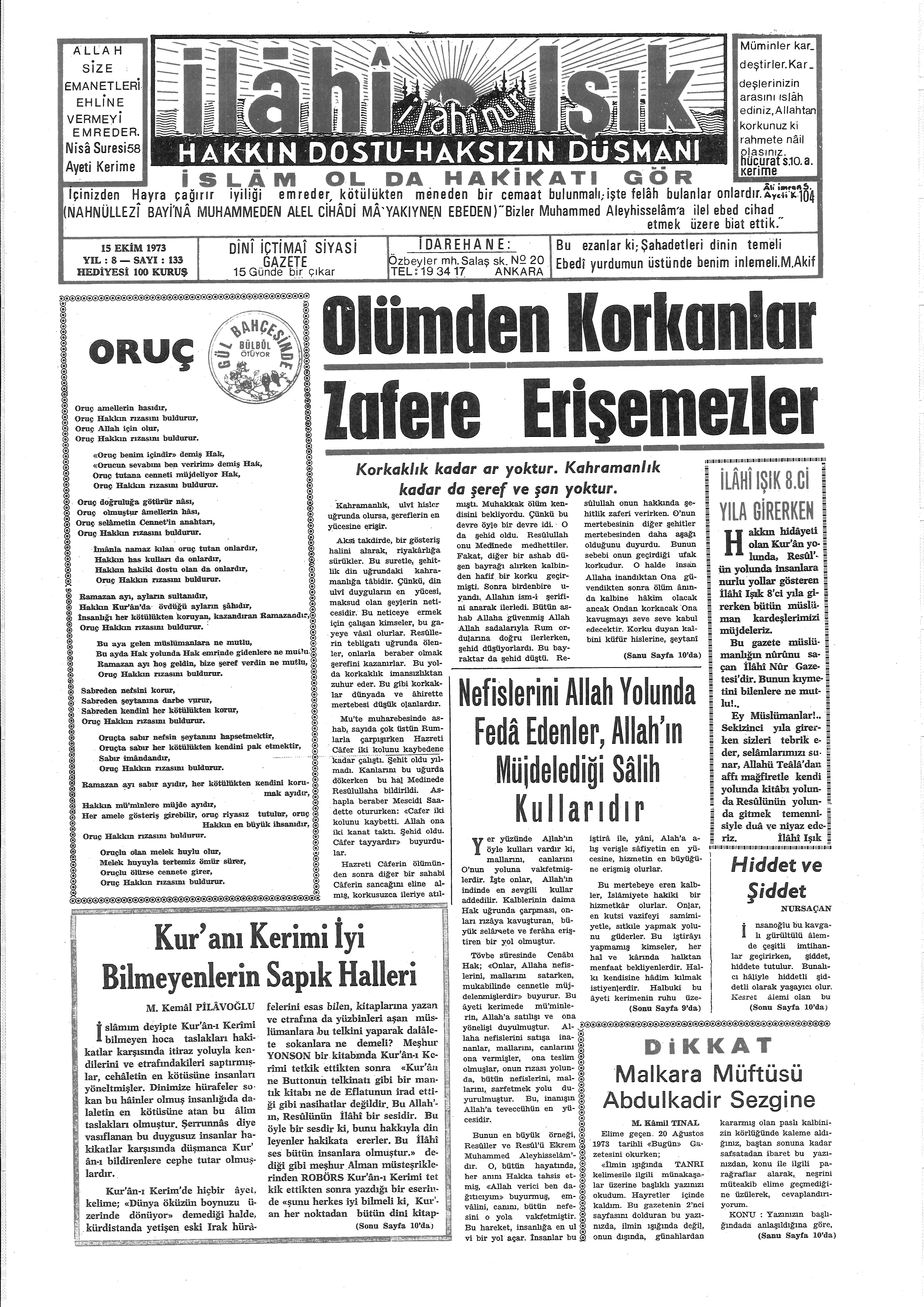 8. Cilt 133. Sayı Kapağı