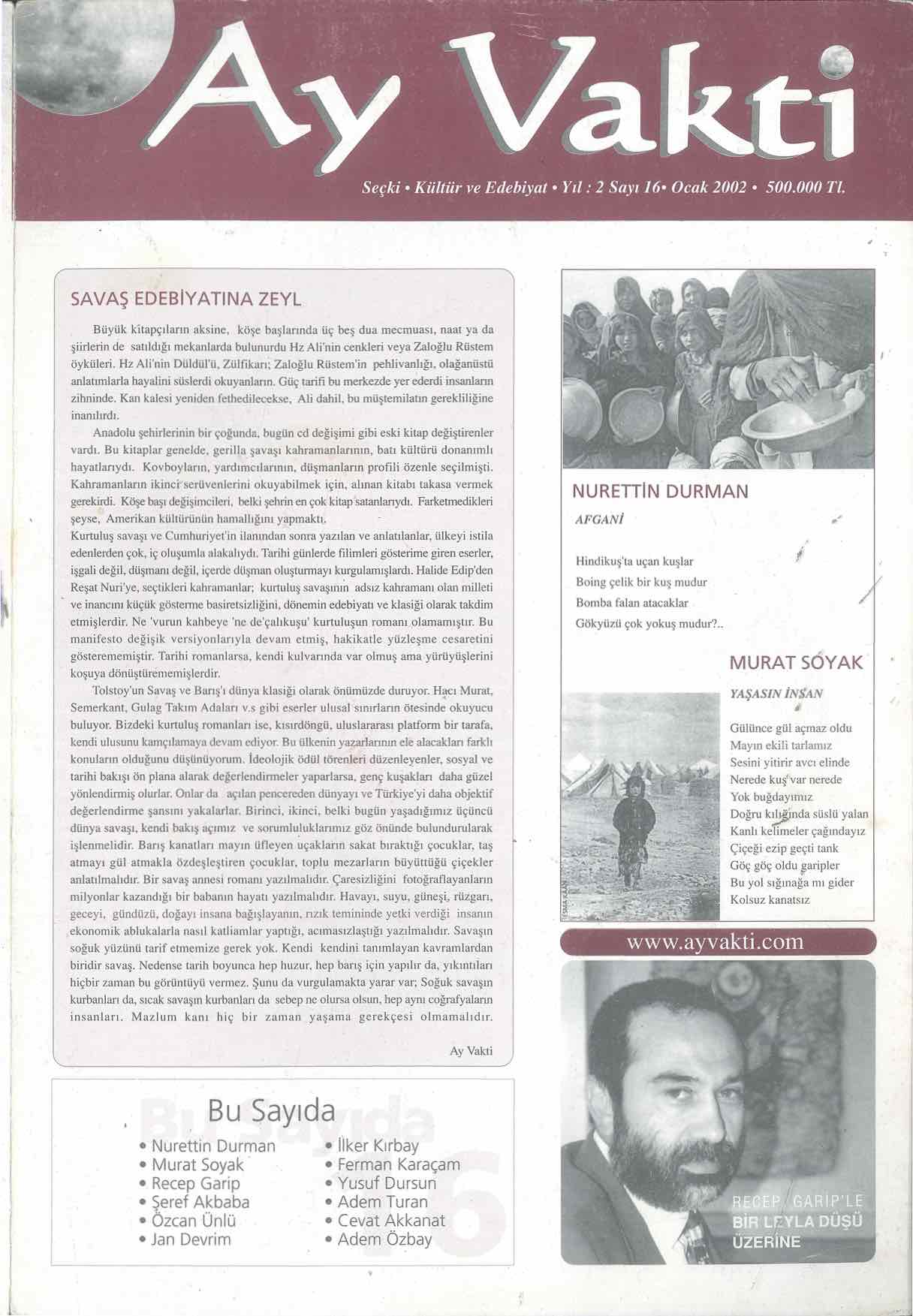 16. Sayı Kapağı