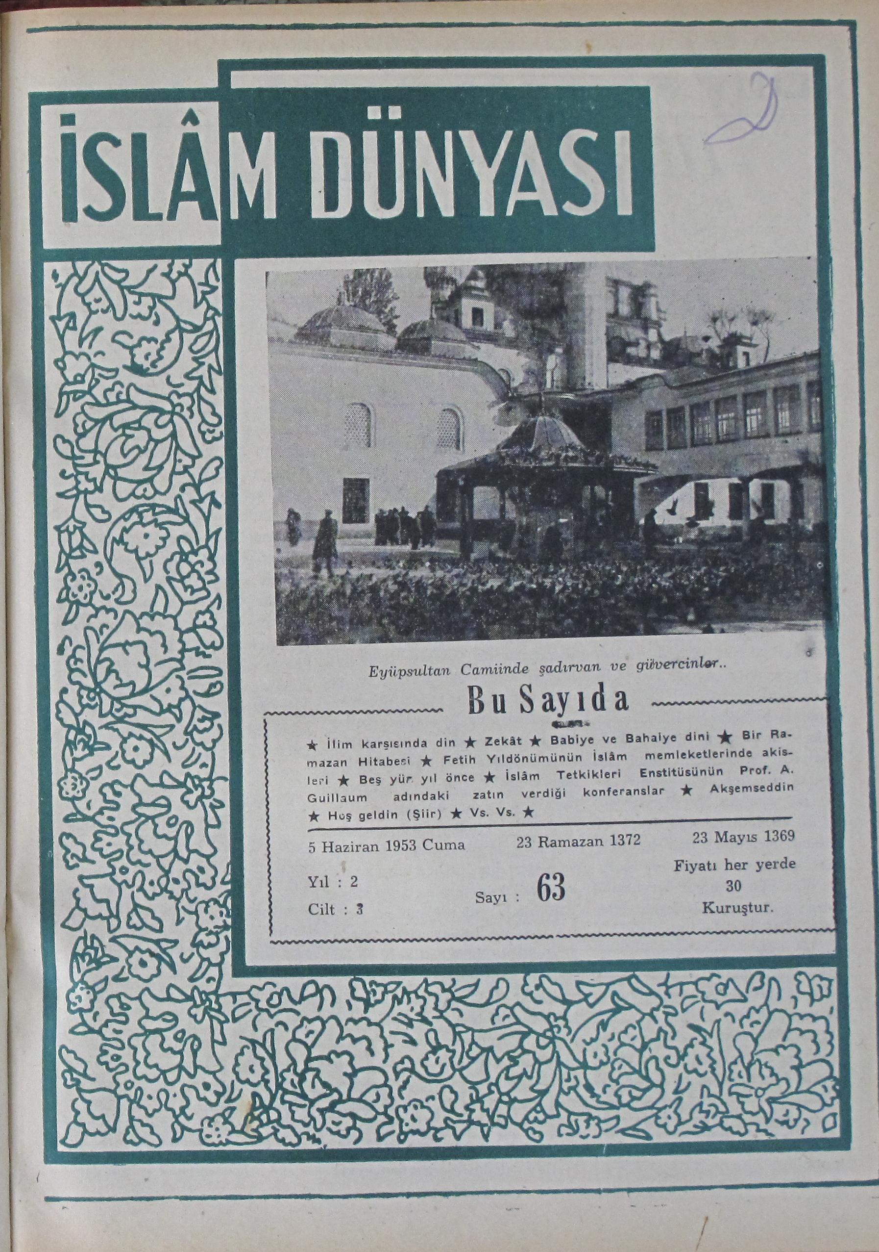 3. Cilt 63. Sayı Kapağı