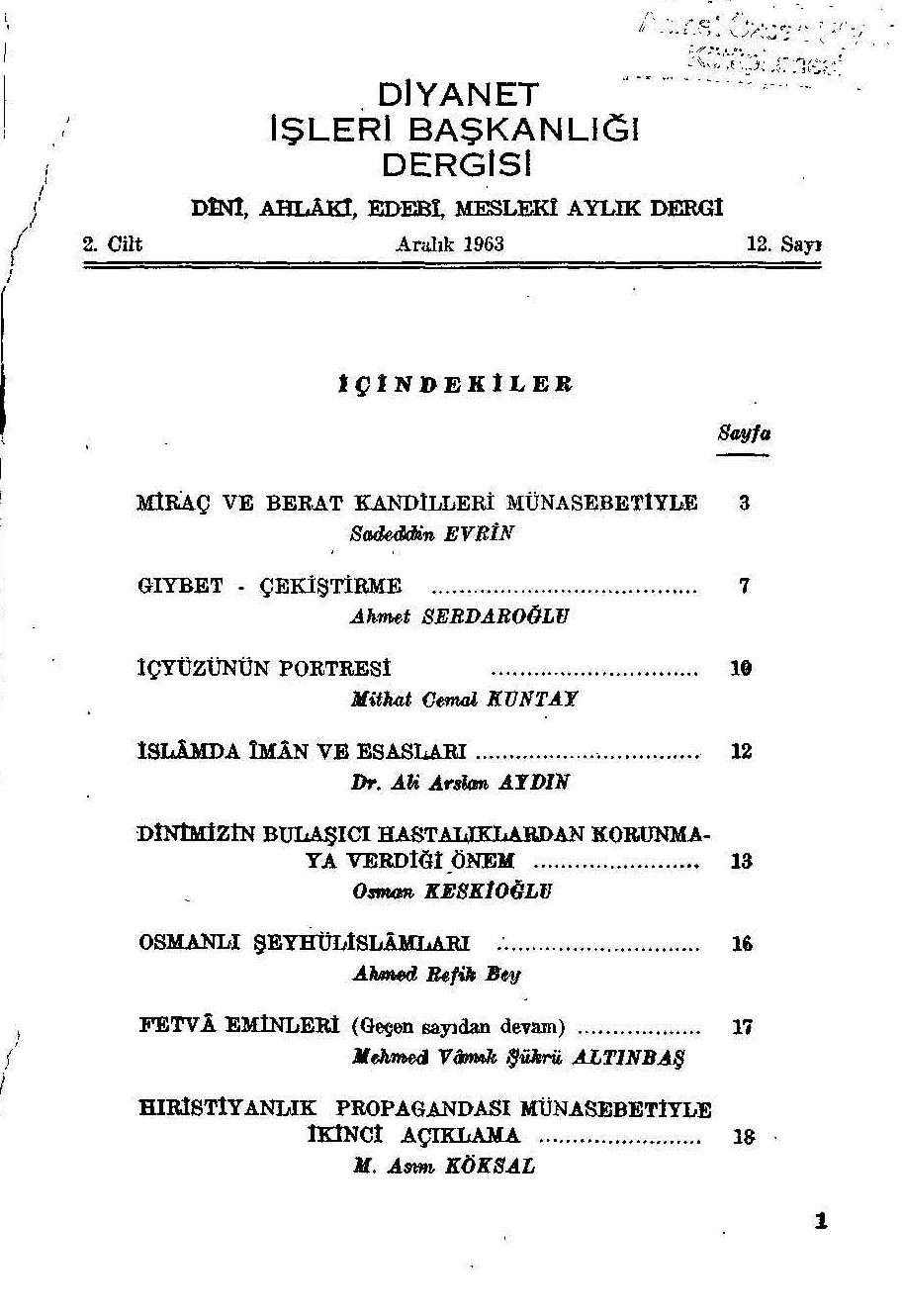 2. Cilt 12. Sayı Kapağı