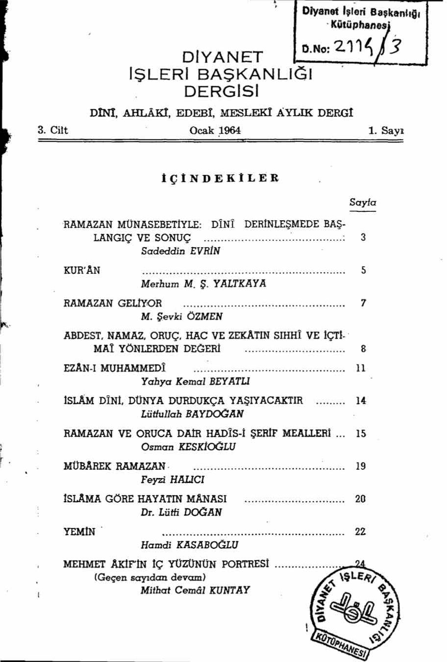 3. Cilt 1. Sayı Kapağı