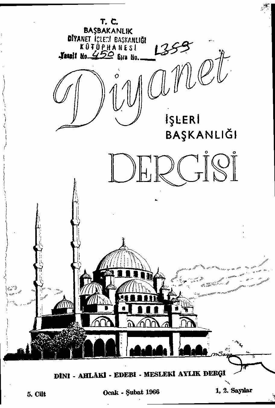 5. Cilt 1-2. Sayı Kapağı