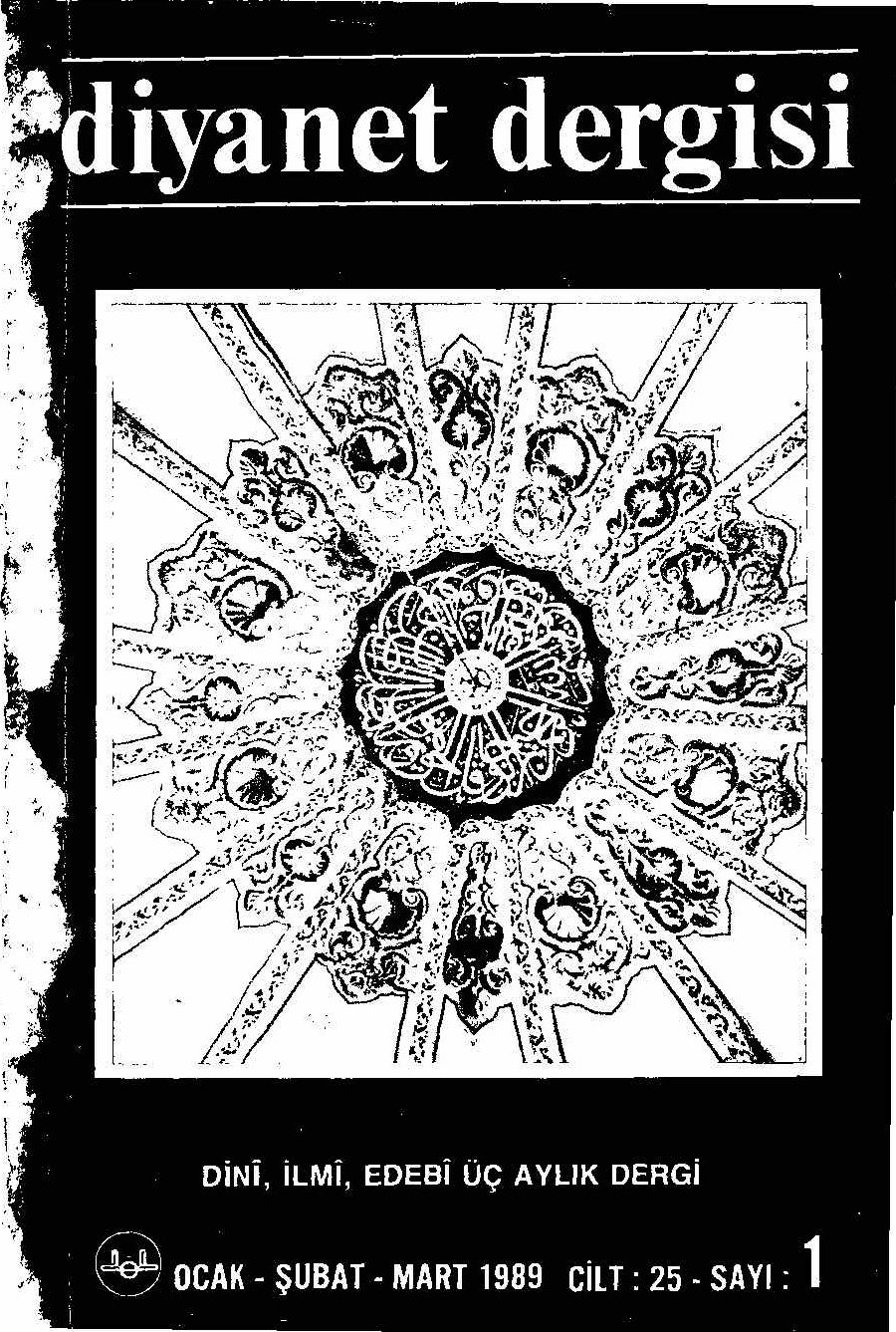 25. Cilt 1. Sayı Kapağı