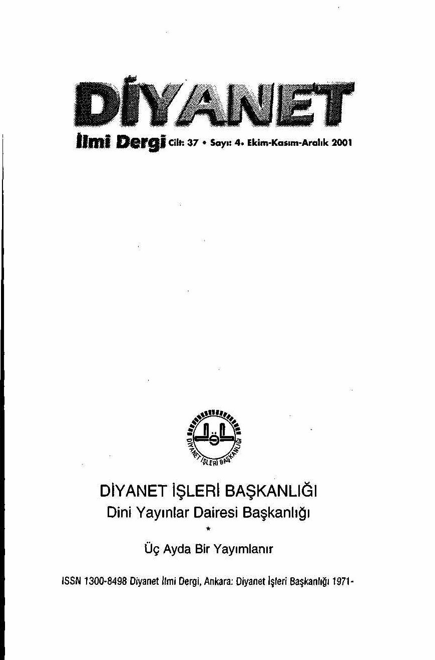 37. Cilt 4. Sayı Kapağı