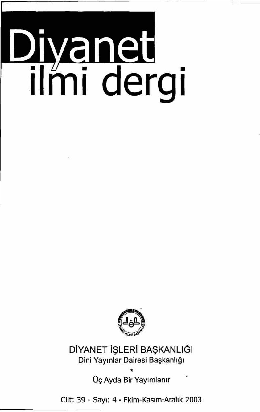 39. Cilt 4. Sayı Kapağı